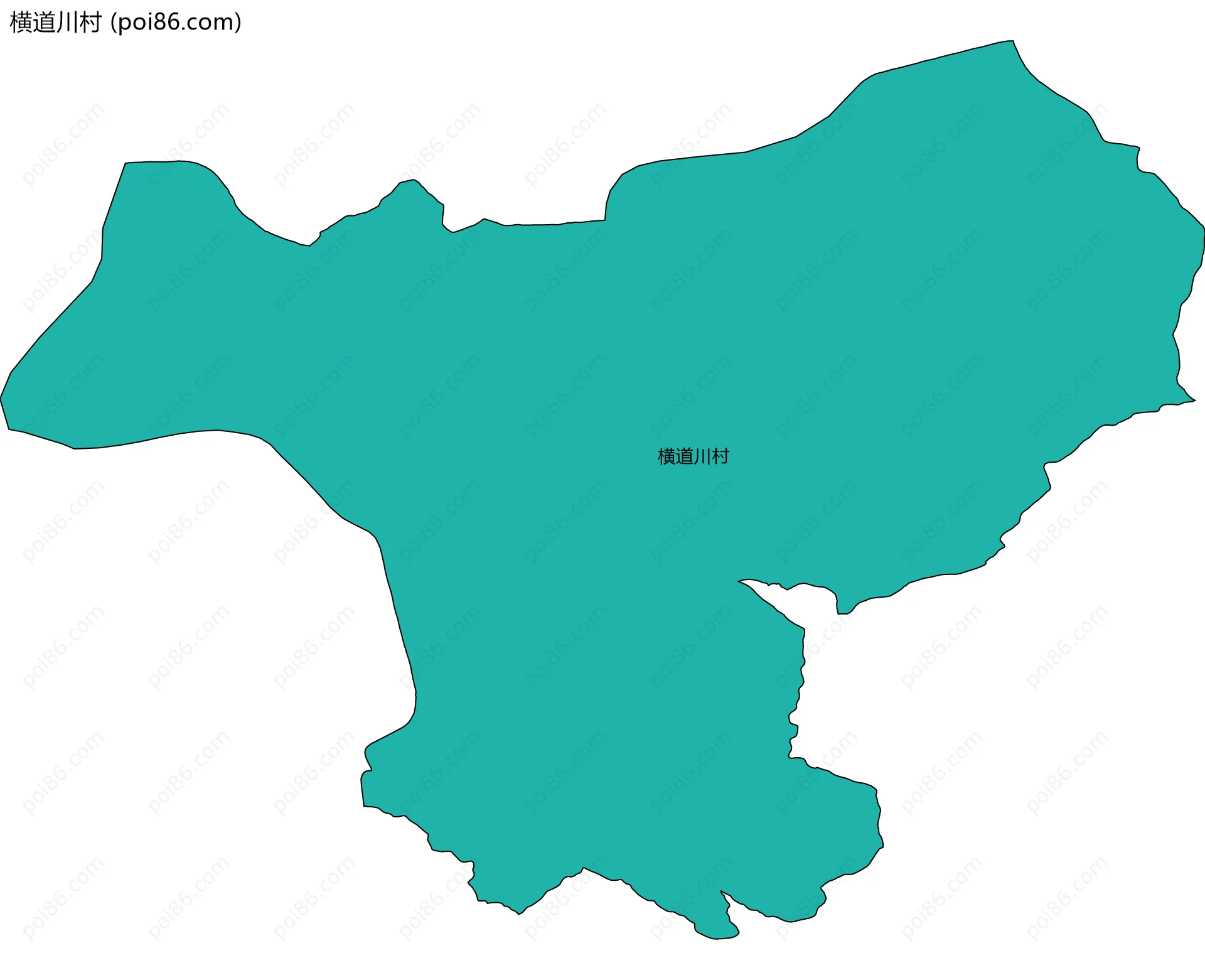 横道川村边界地图