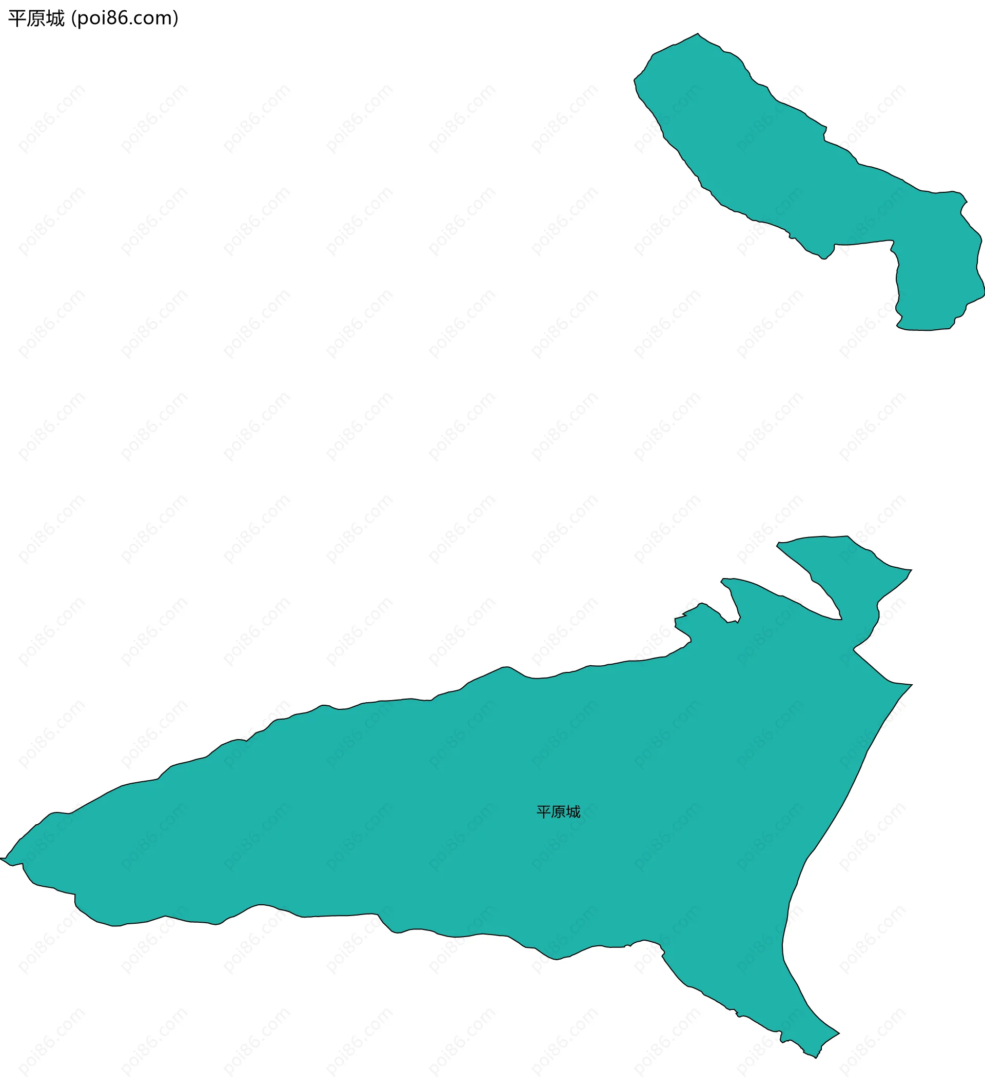 平原城边界地图