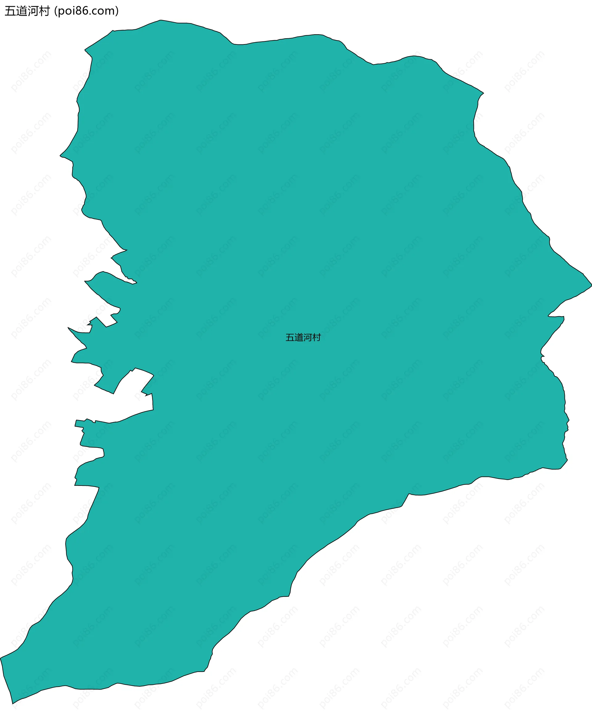 五道河村边界地图