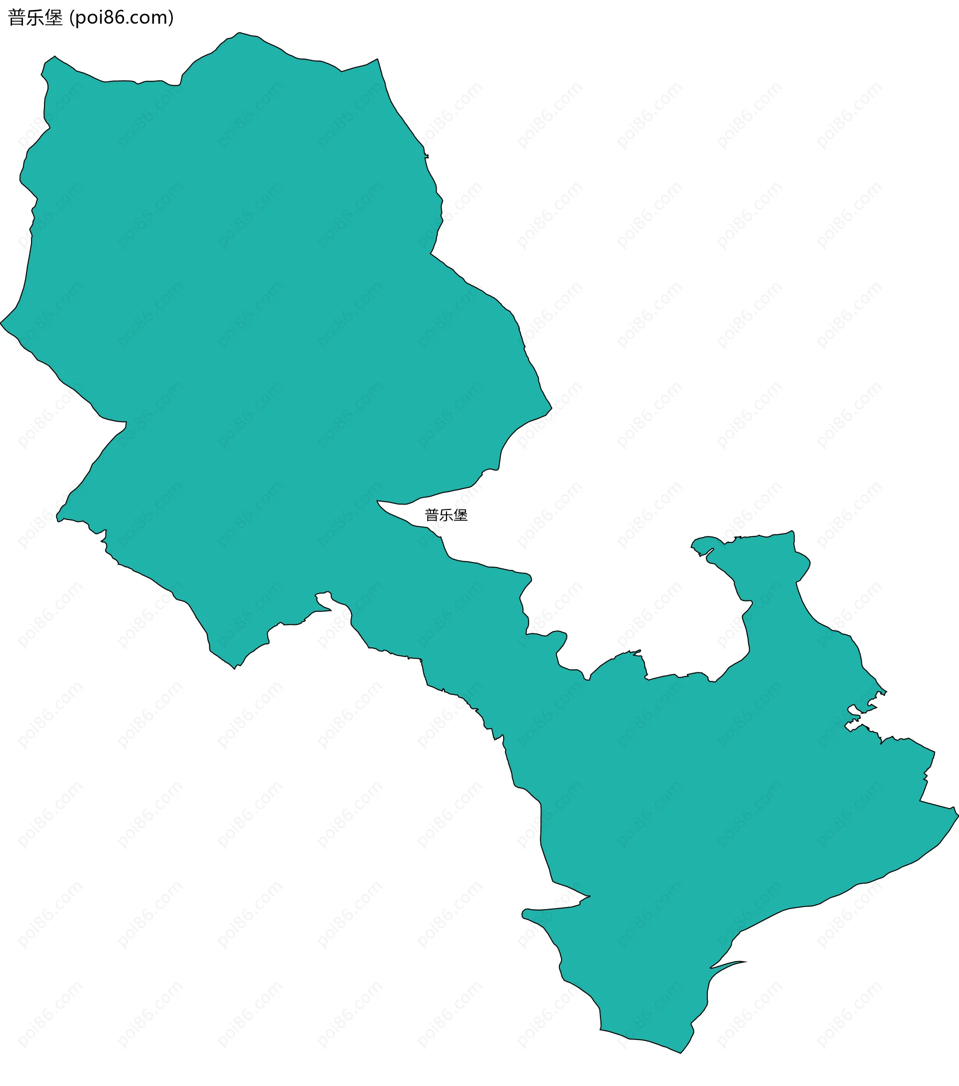 普乐堡边界地图