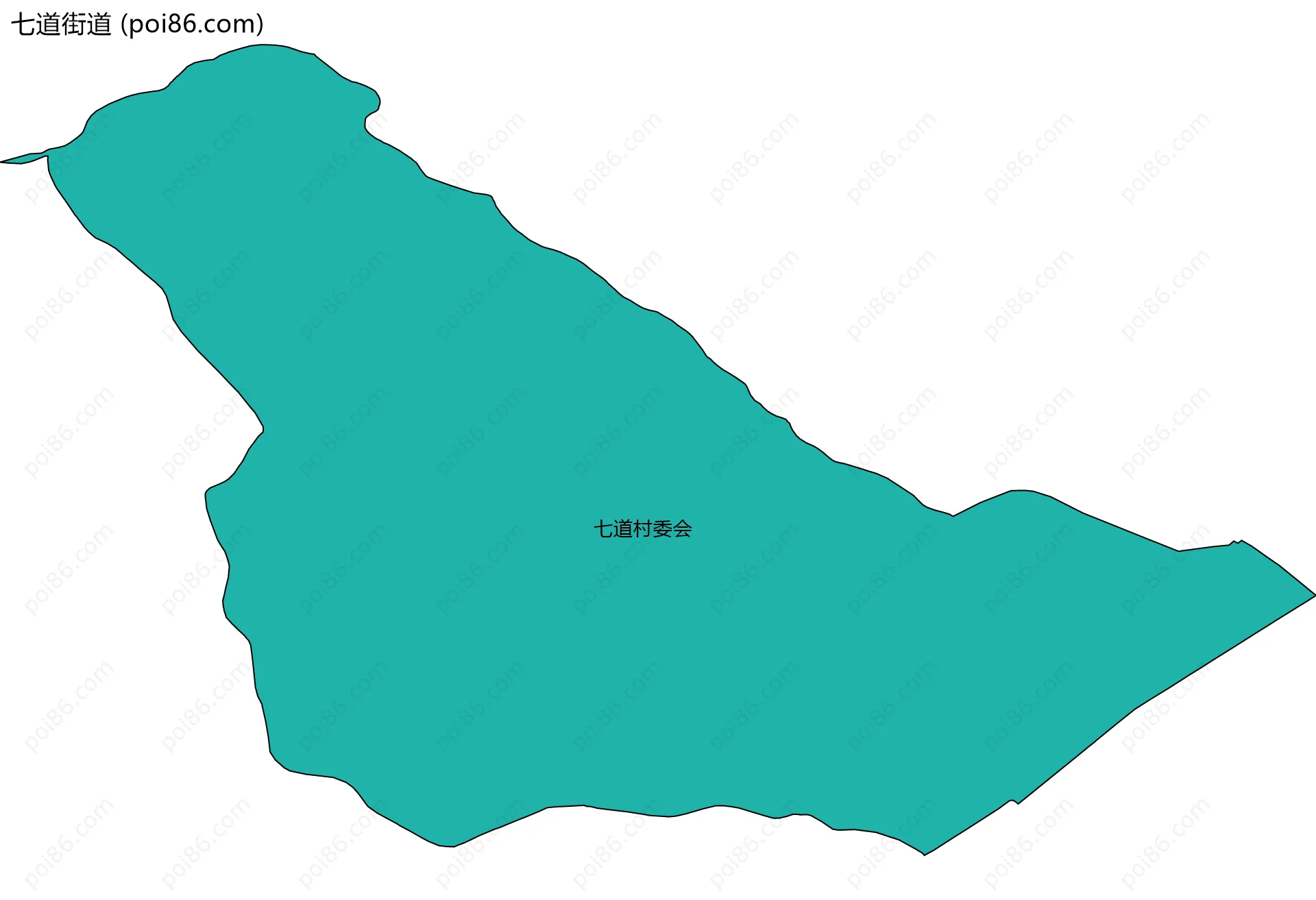 七道街道边界地图(五级行政区划)
