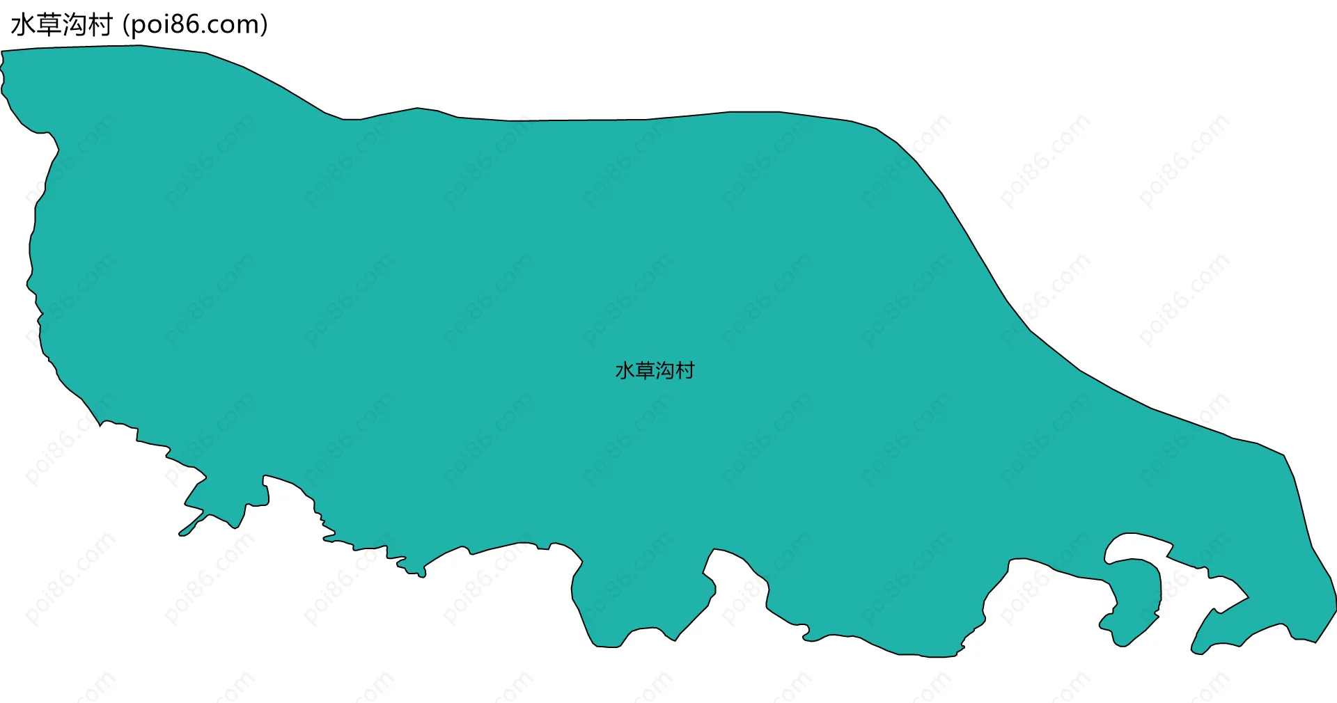 水草沟村边界地图