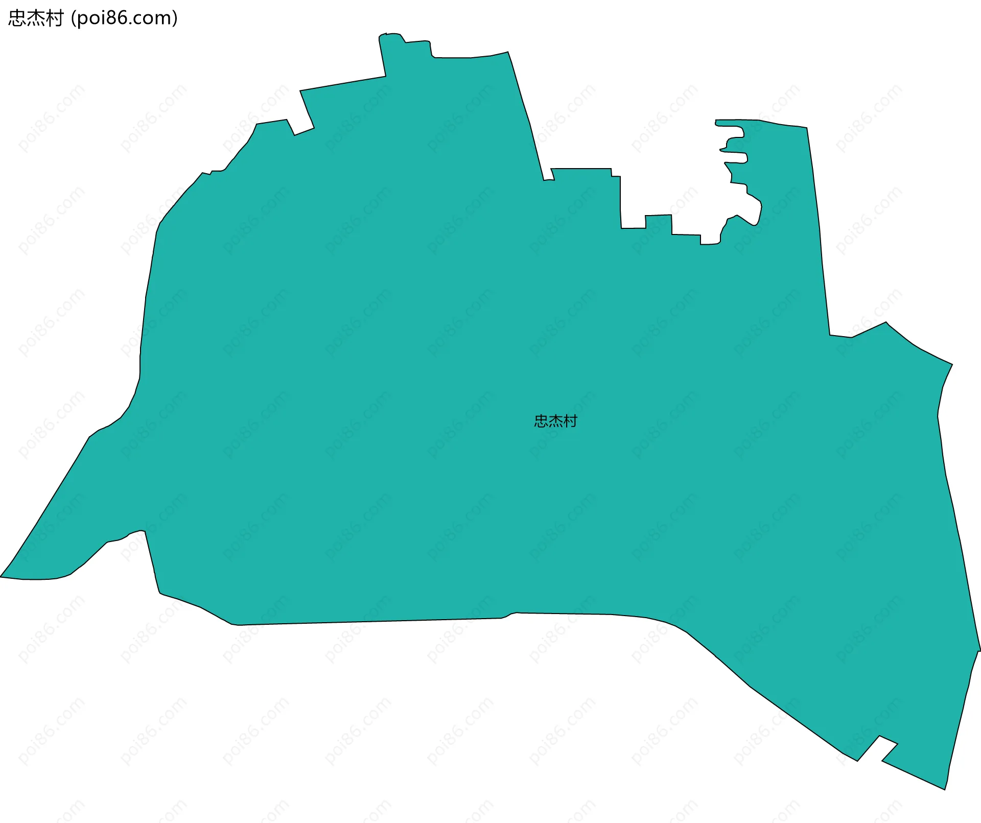 忠杰村边界地图