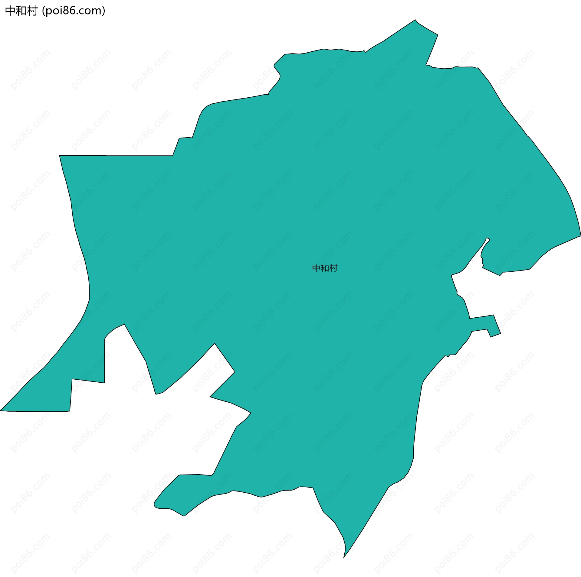 中和村边界地图