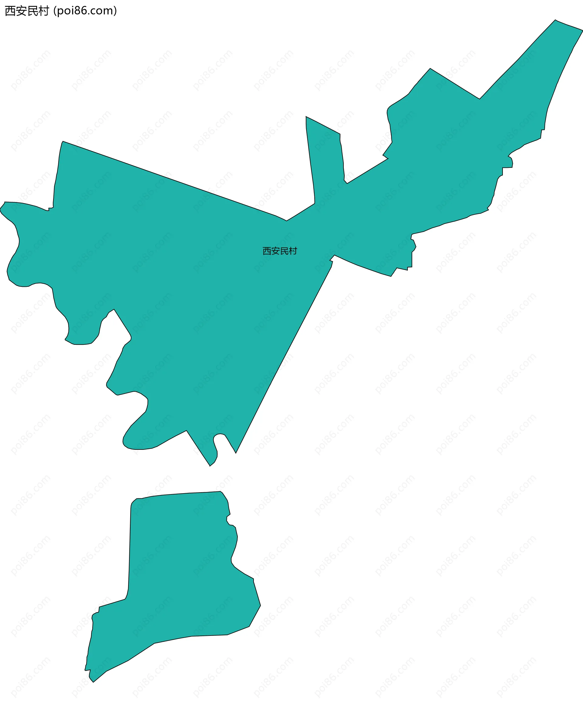西安民村边界地图