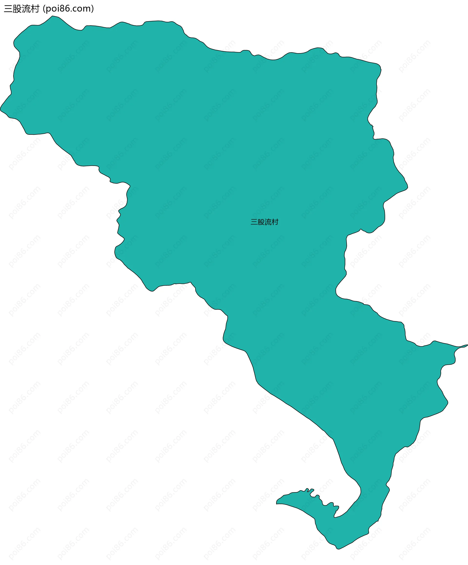 三股流村边界地图