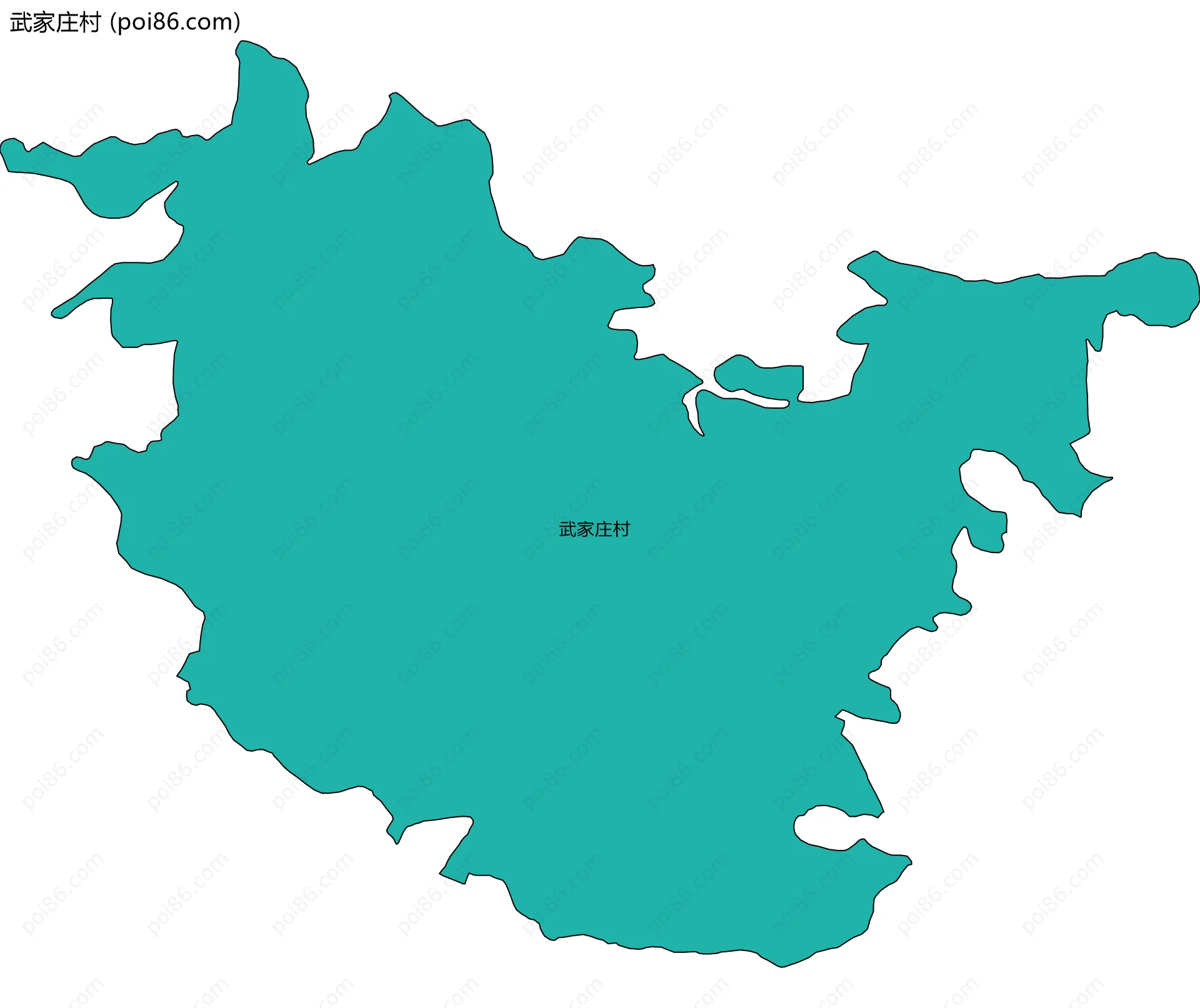 武家庄村边界地图