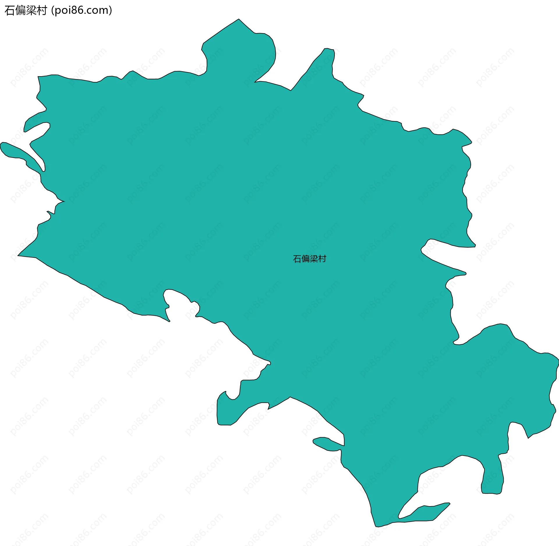 石偏梁村边界地图