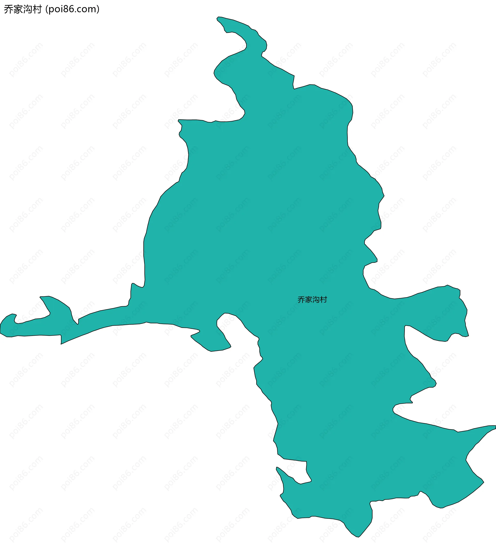 乔家沟村边界地图
