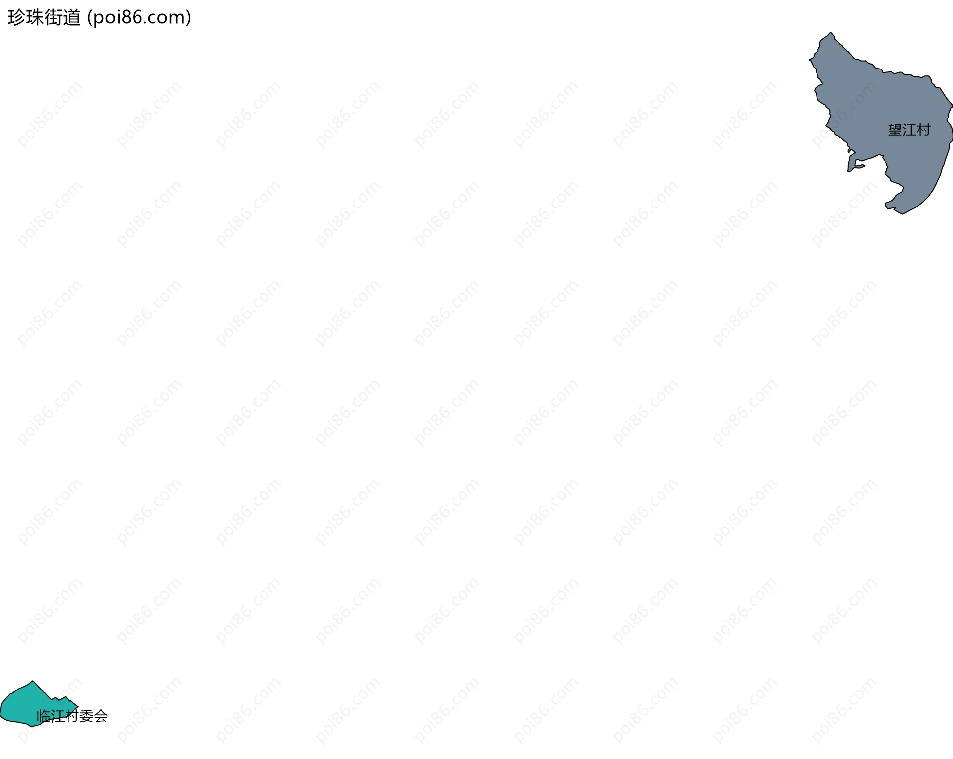 珍珠街道边界地图(五级行政区划)