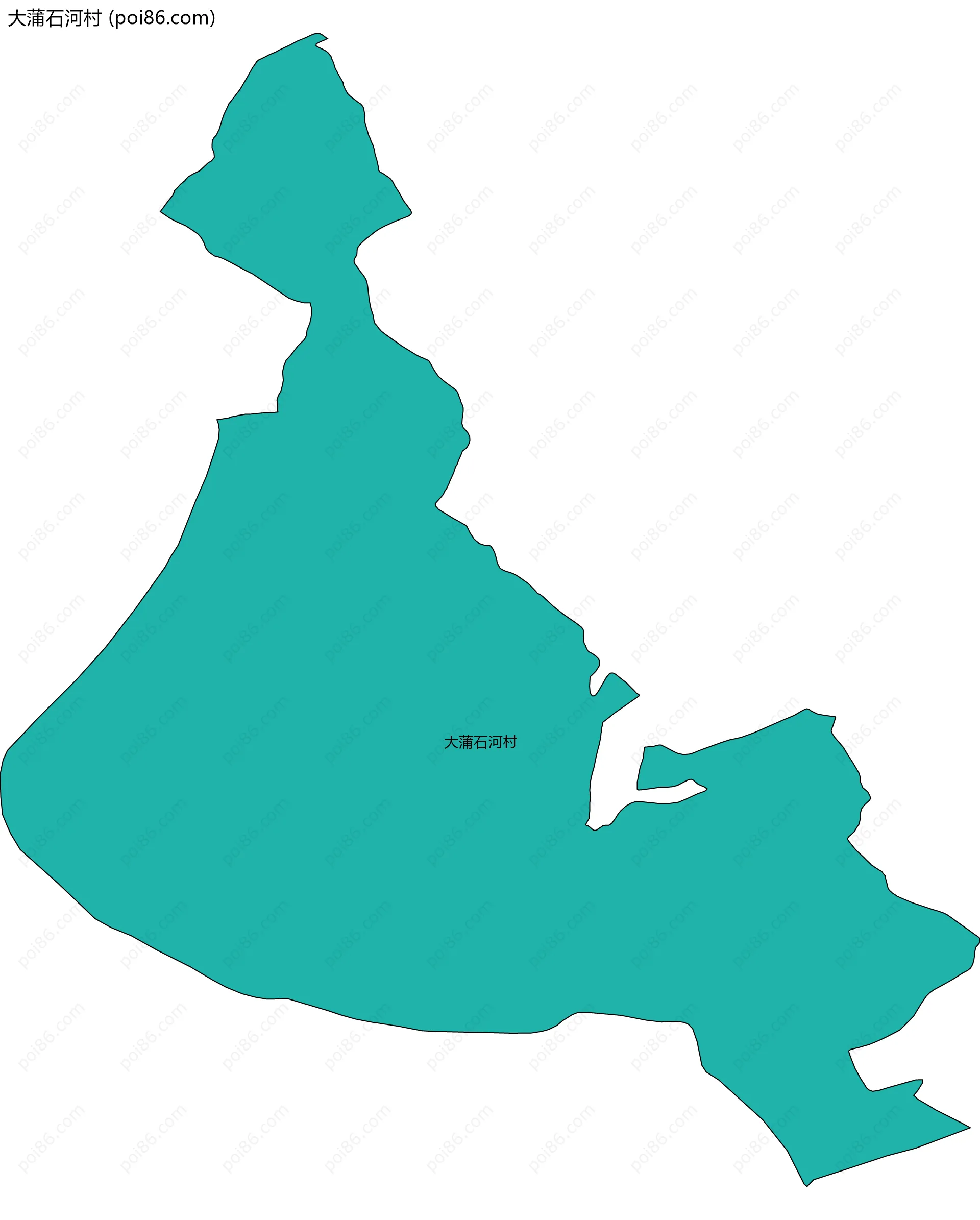 大蒲石河村边界地图