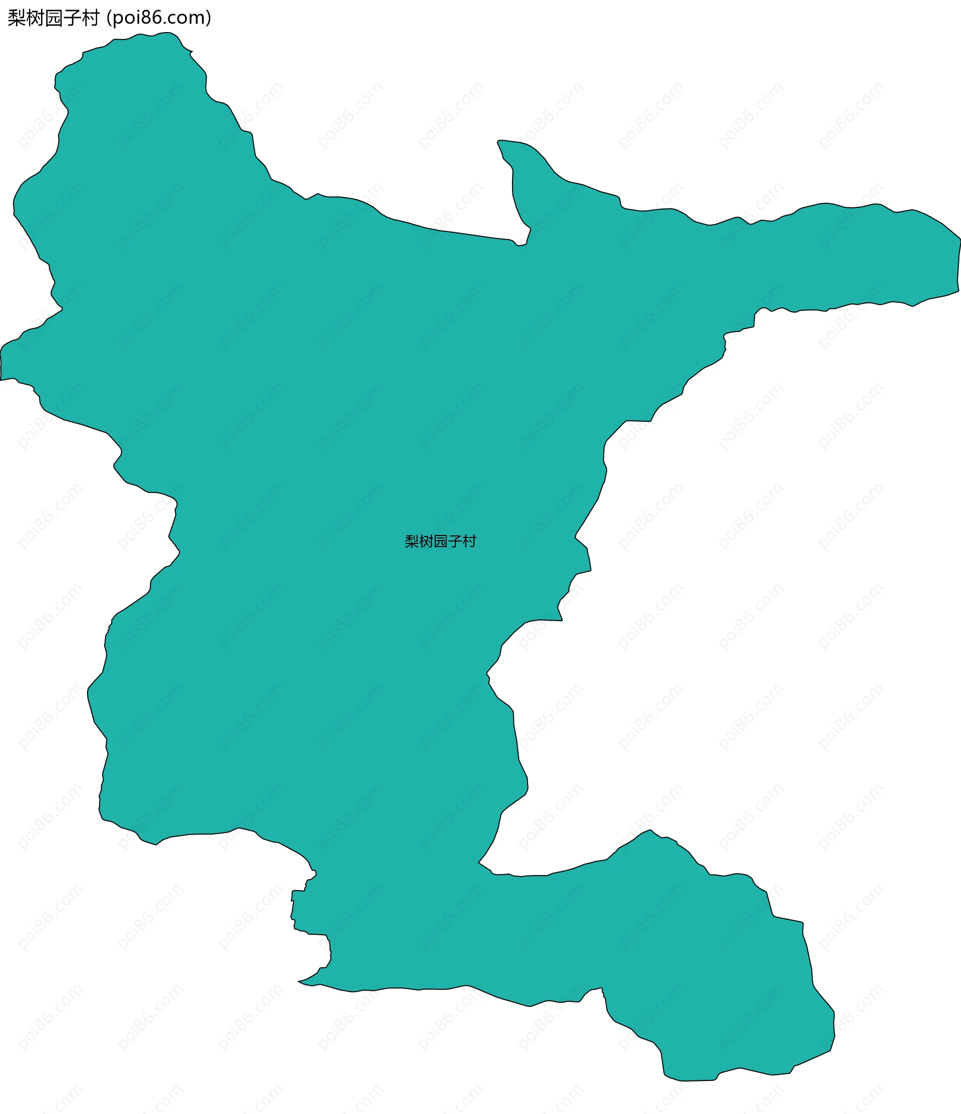 梨树园子村边界地图