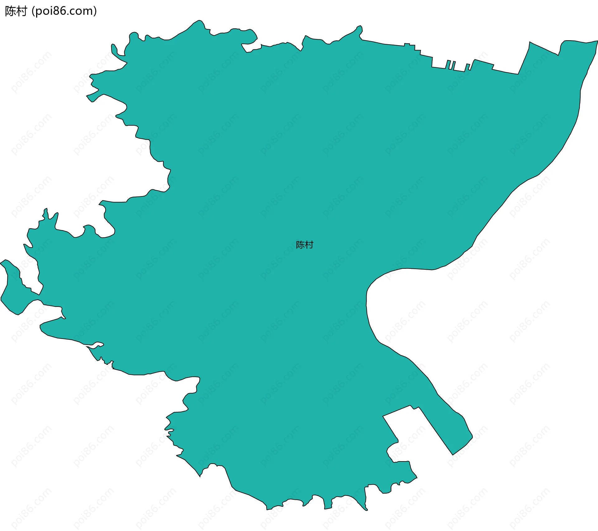 陈村边界地图