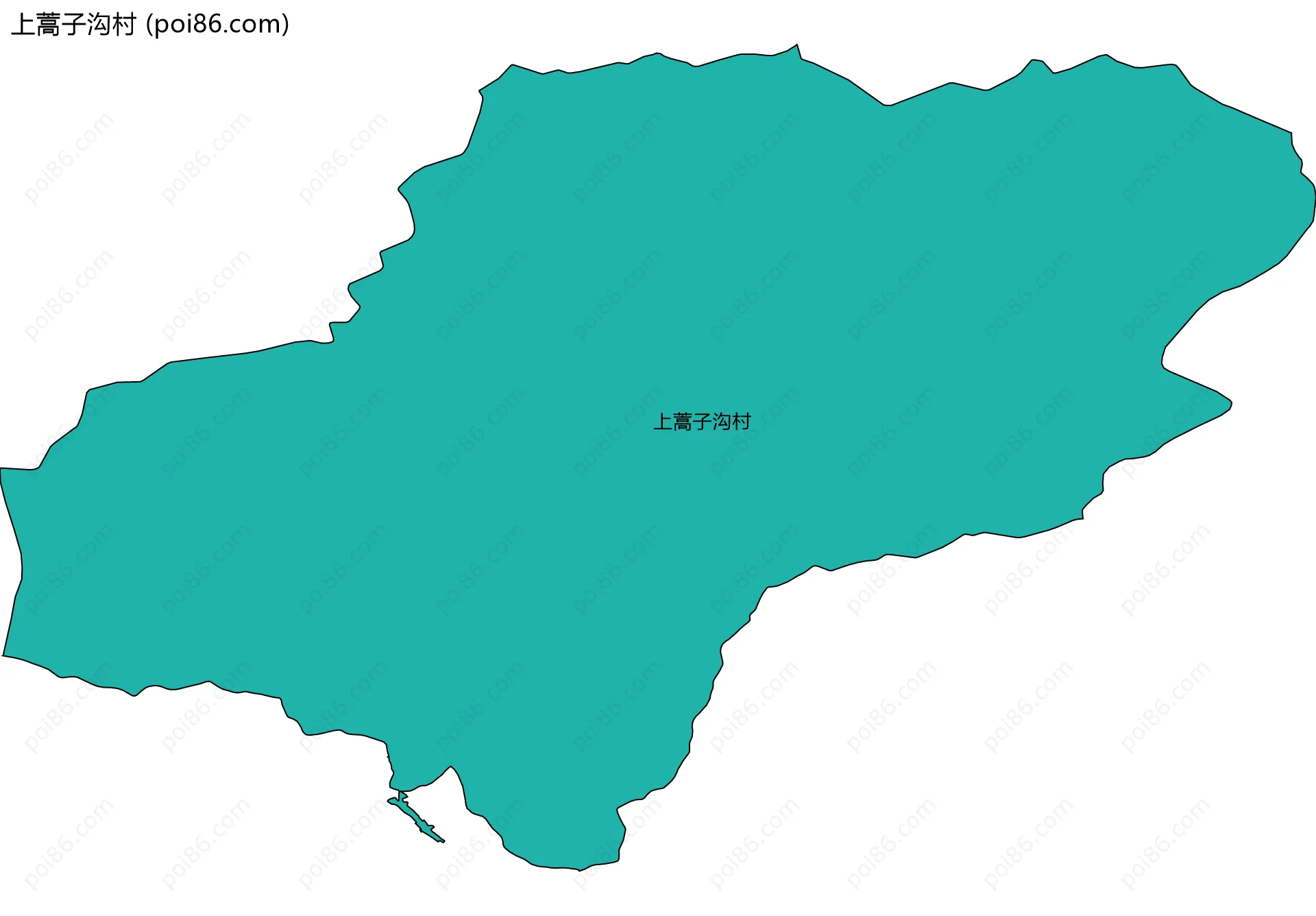 上蒿子沟村边界地图