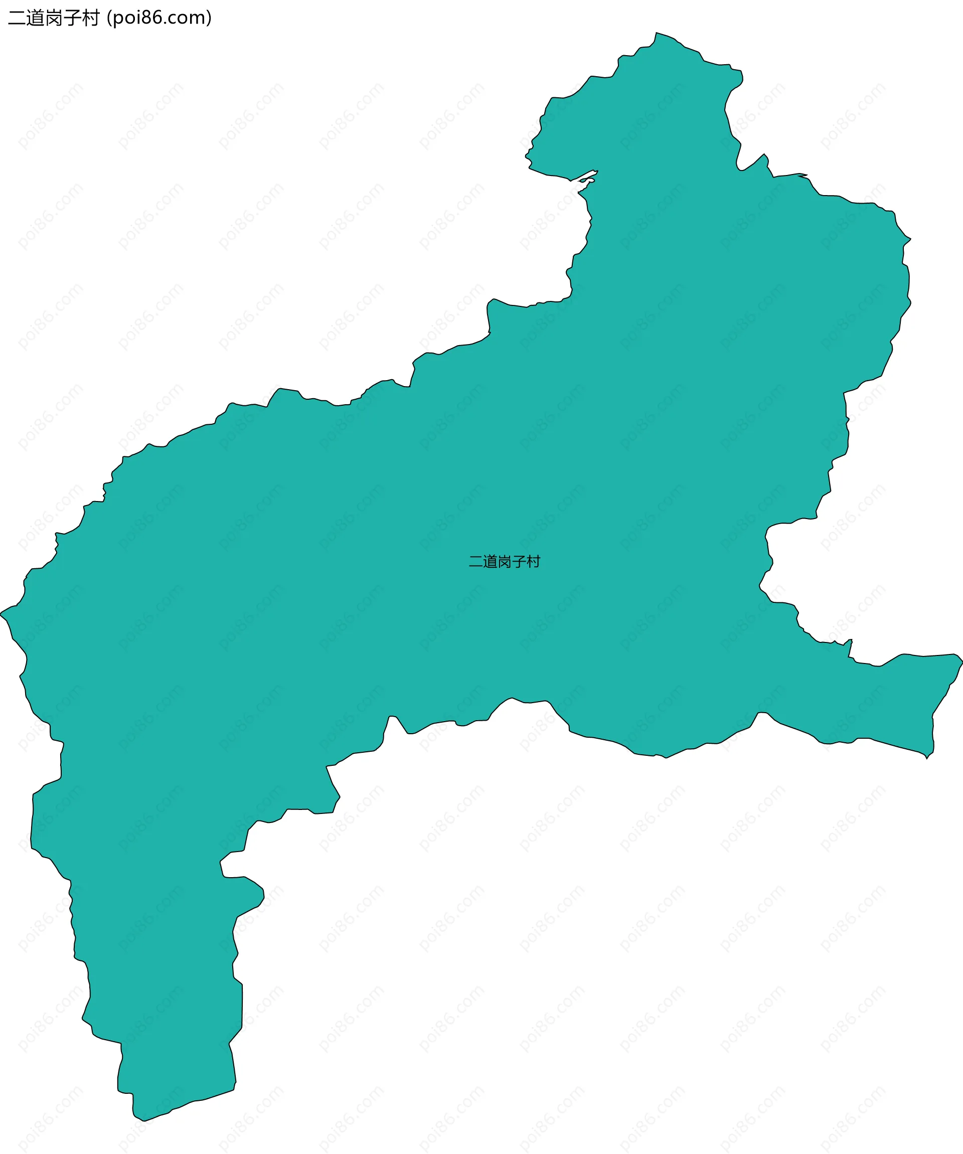 二道岗子村边界地图