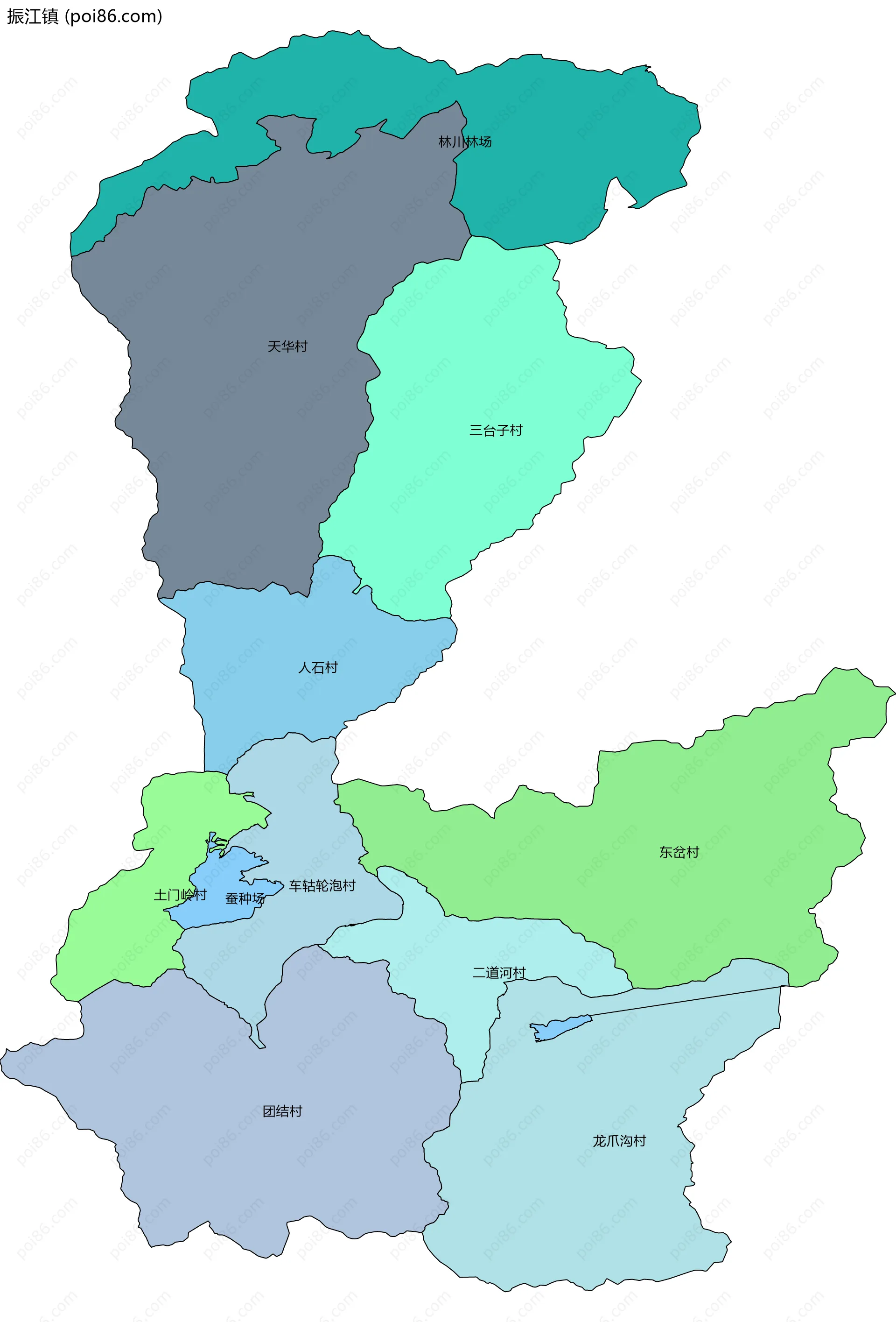 振江镇边界地图(五级行政区划)