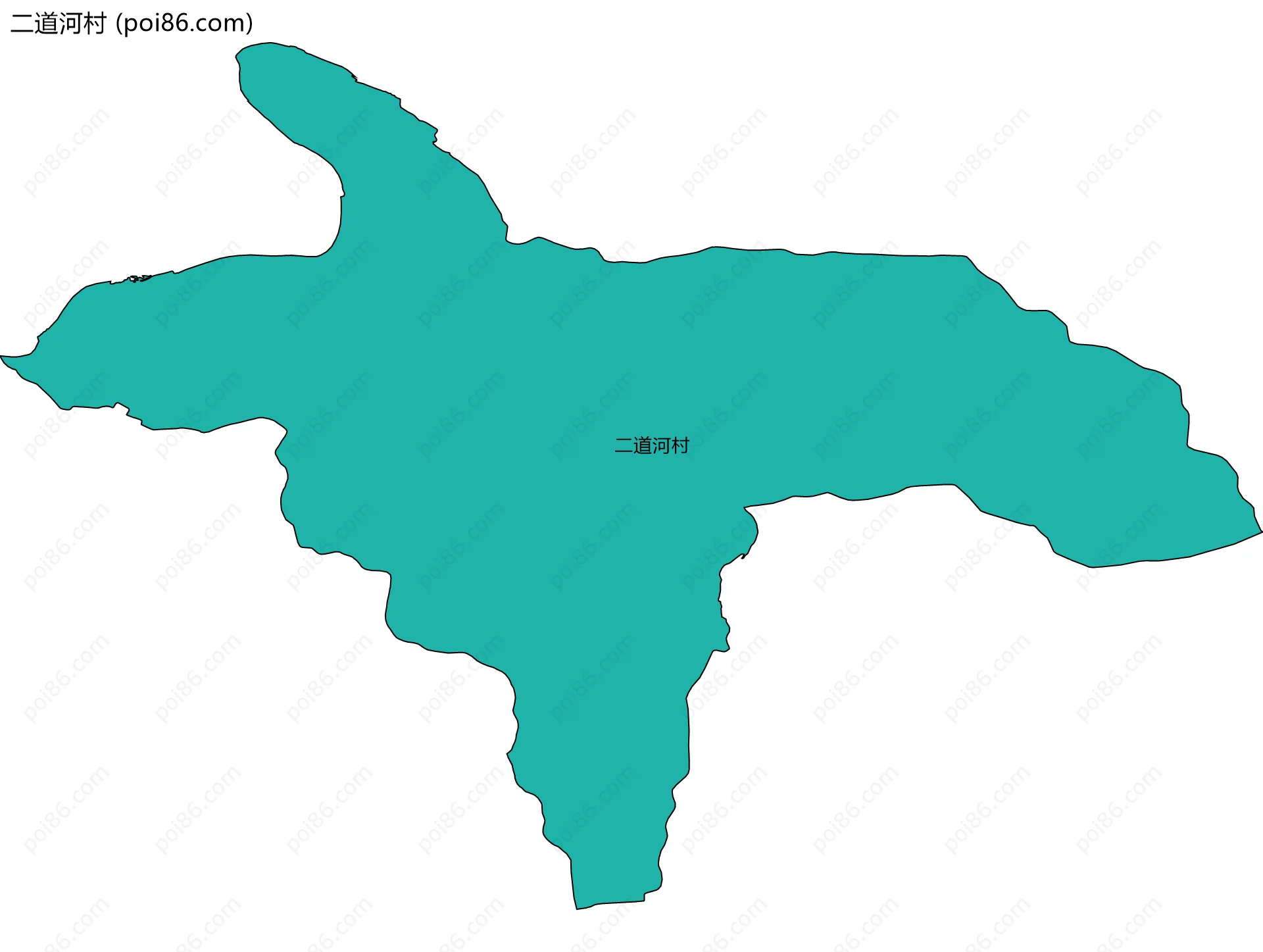 二道河村边界地图