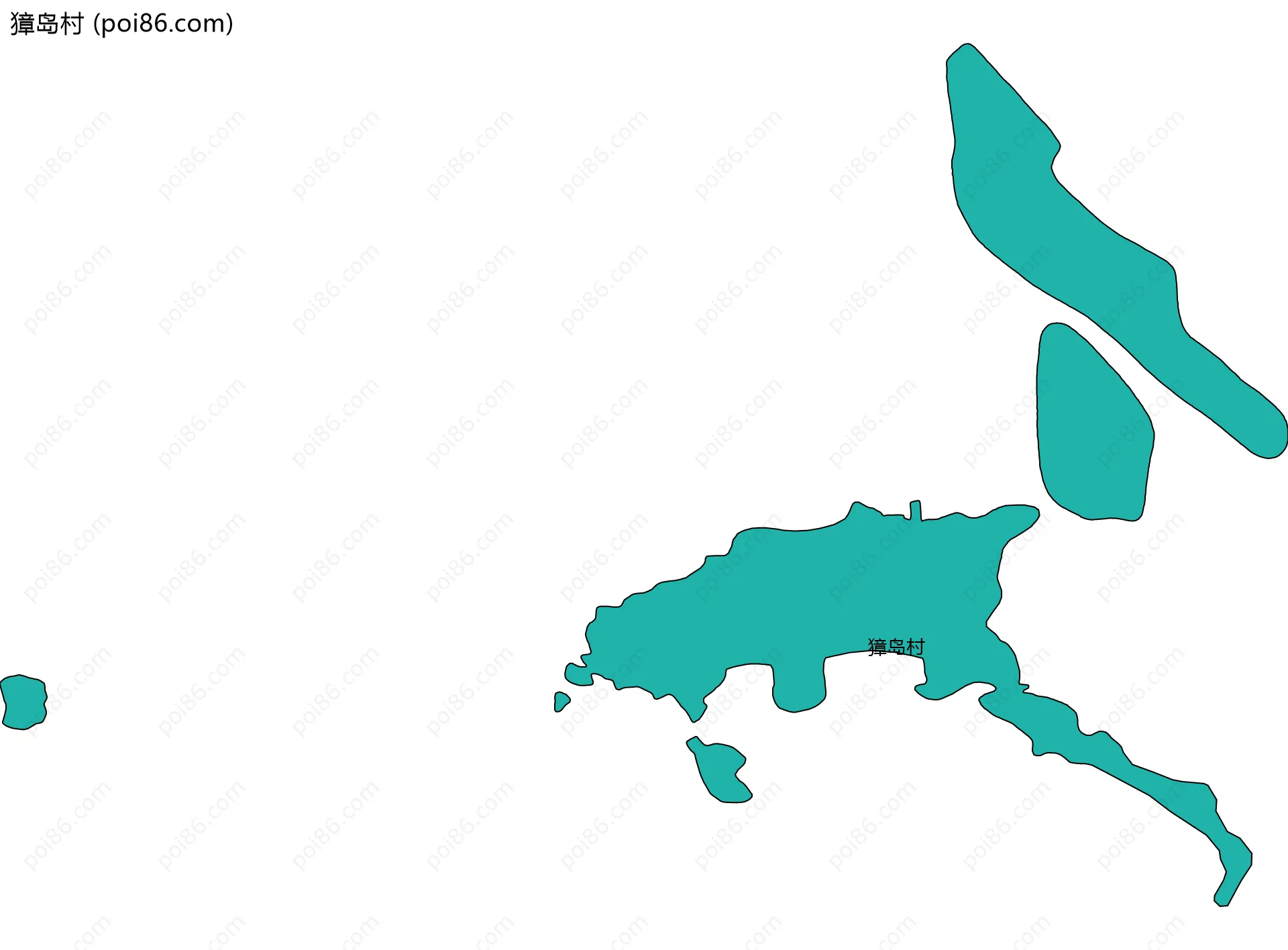 獐岛村边界地图