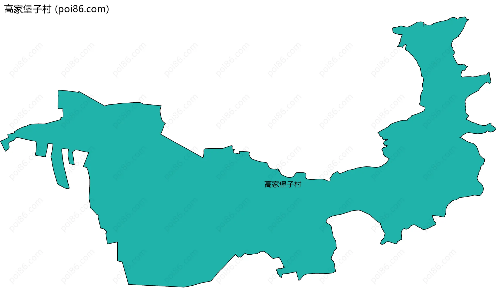 高家堡子村边界地图