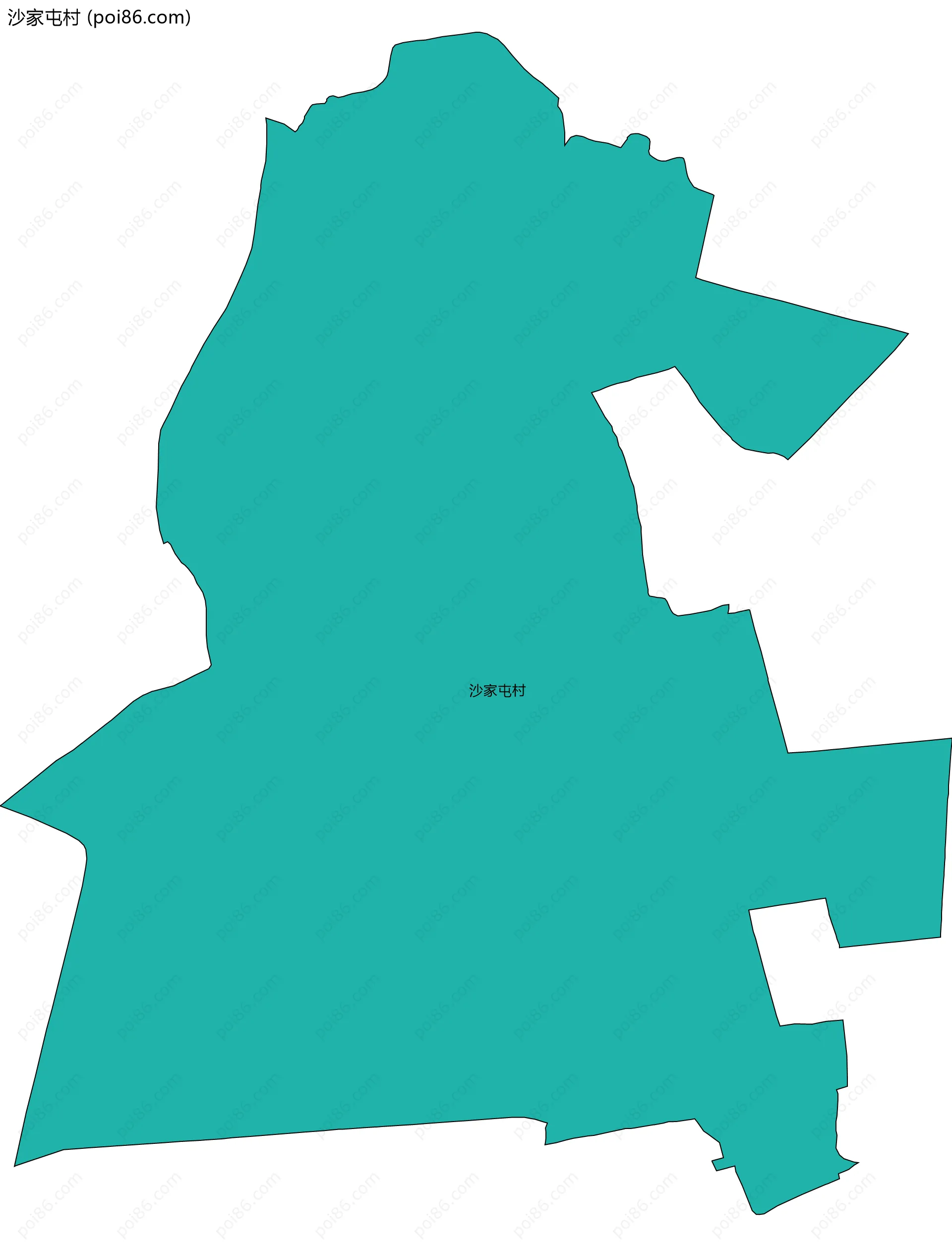 沙家屯村边界地图