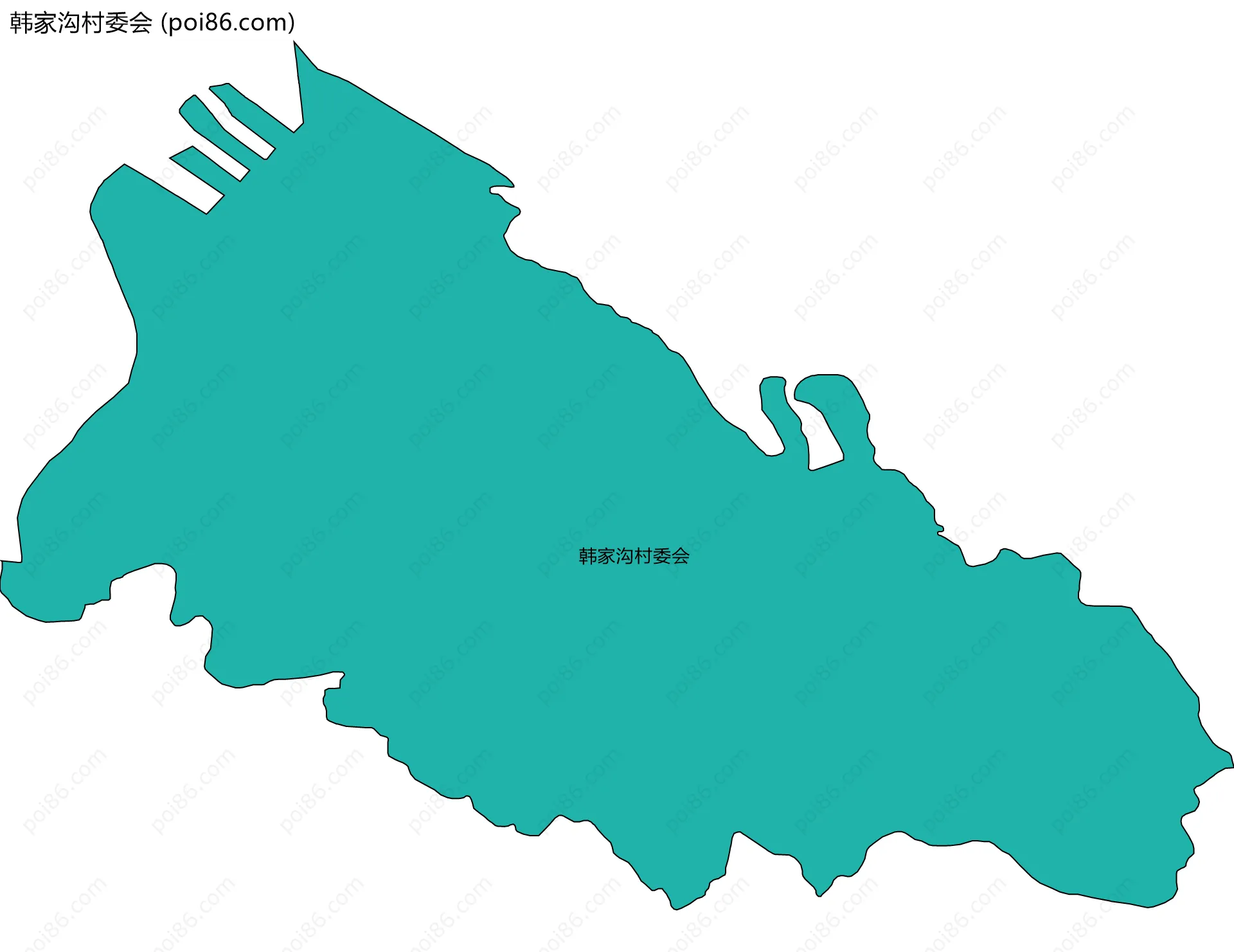 韩家沟村委会边界地图