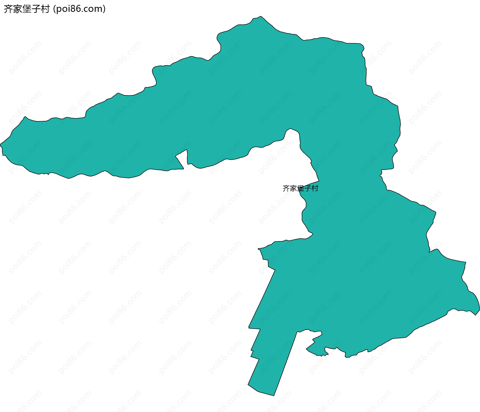 齐家堡子村边界地图