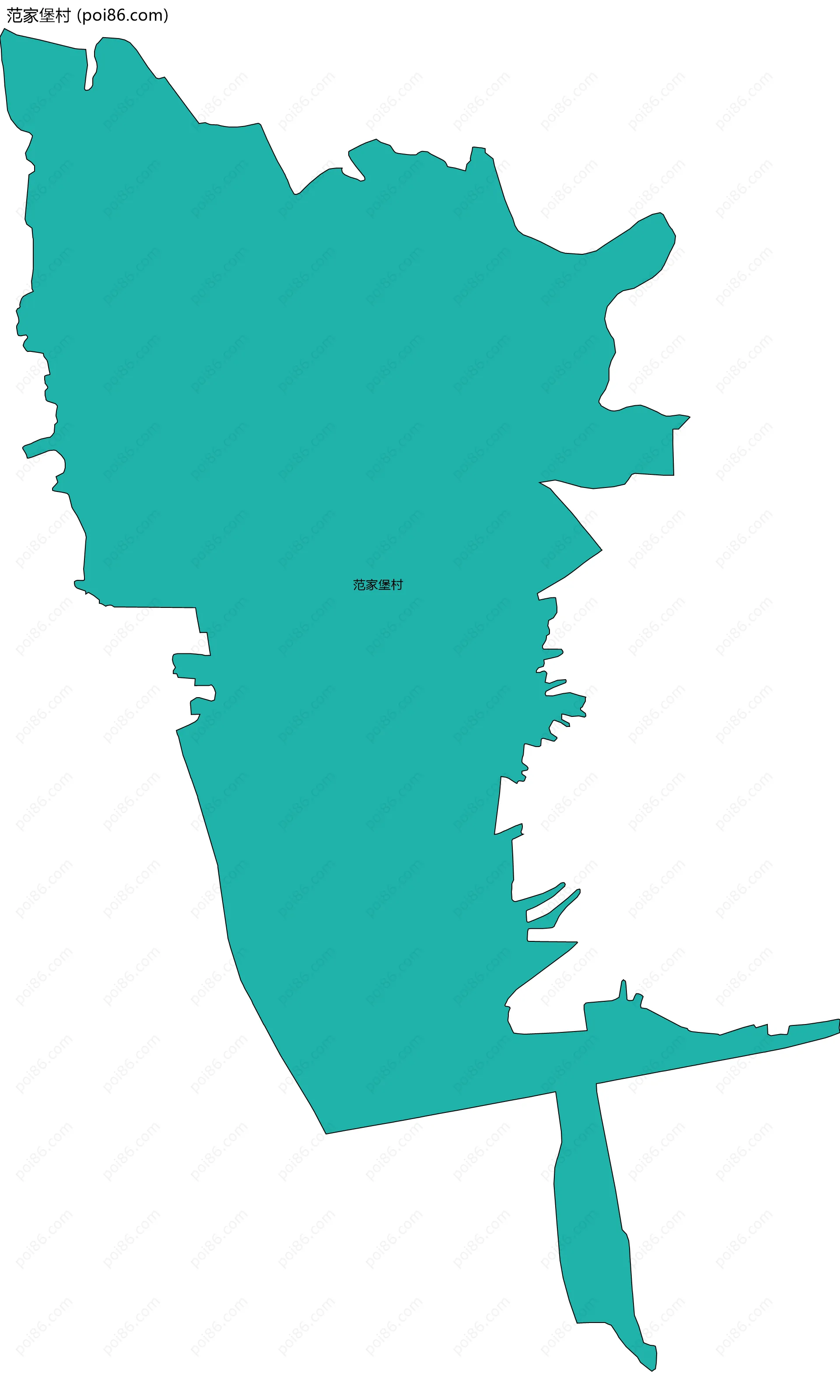 范家堡村边界地图