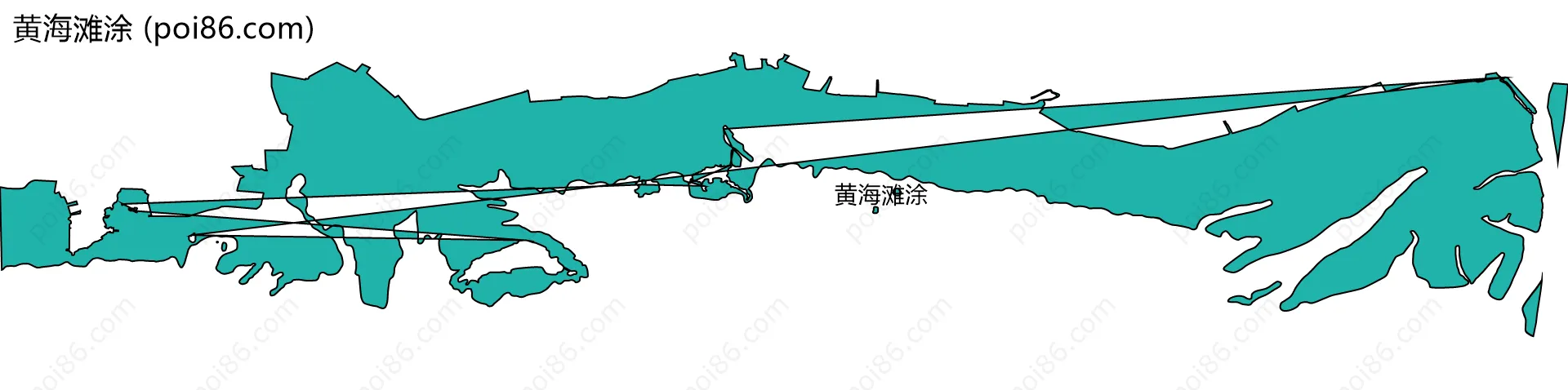 黄海滩涂边界地图(五级行政区划)