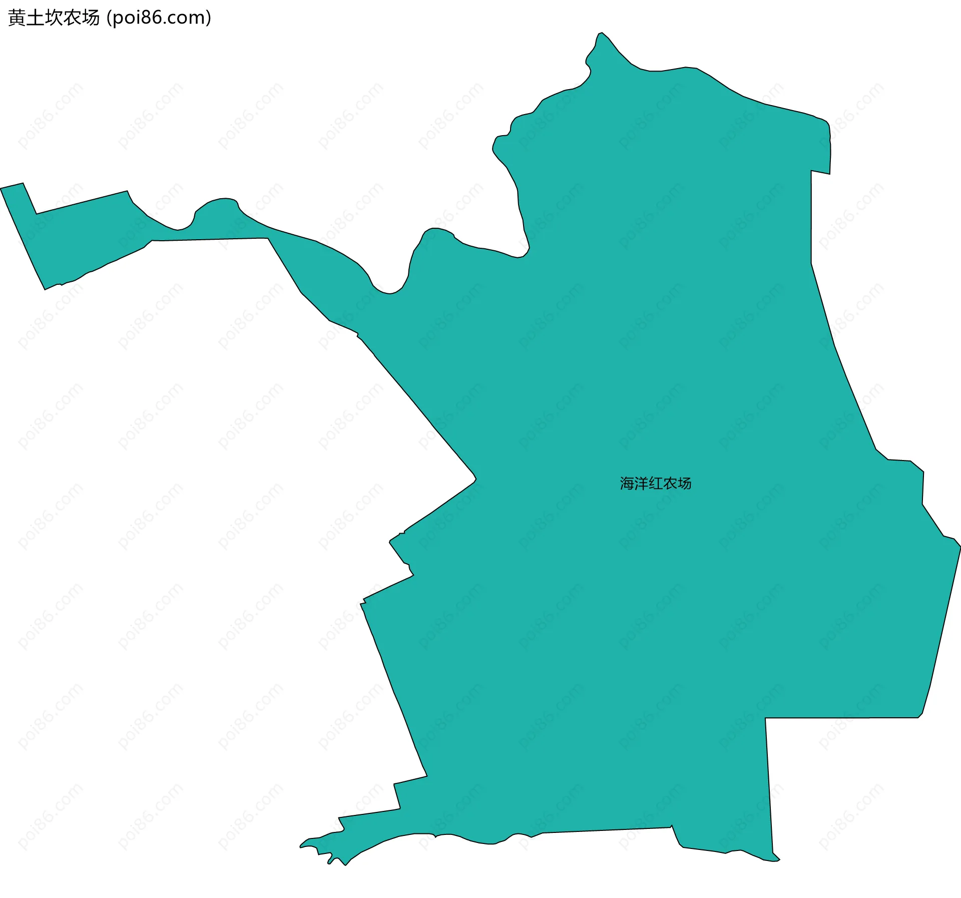 黄土坎农场边界地图(五级行政区划)