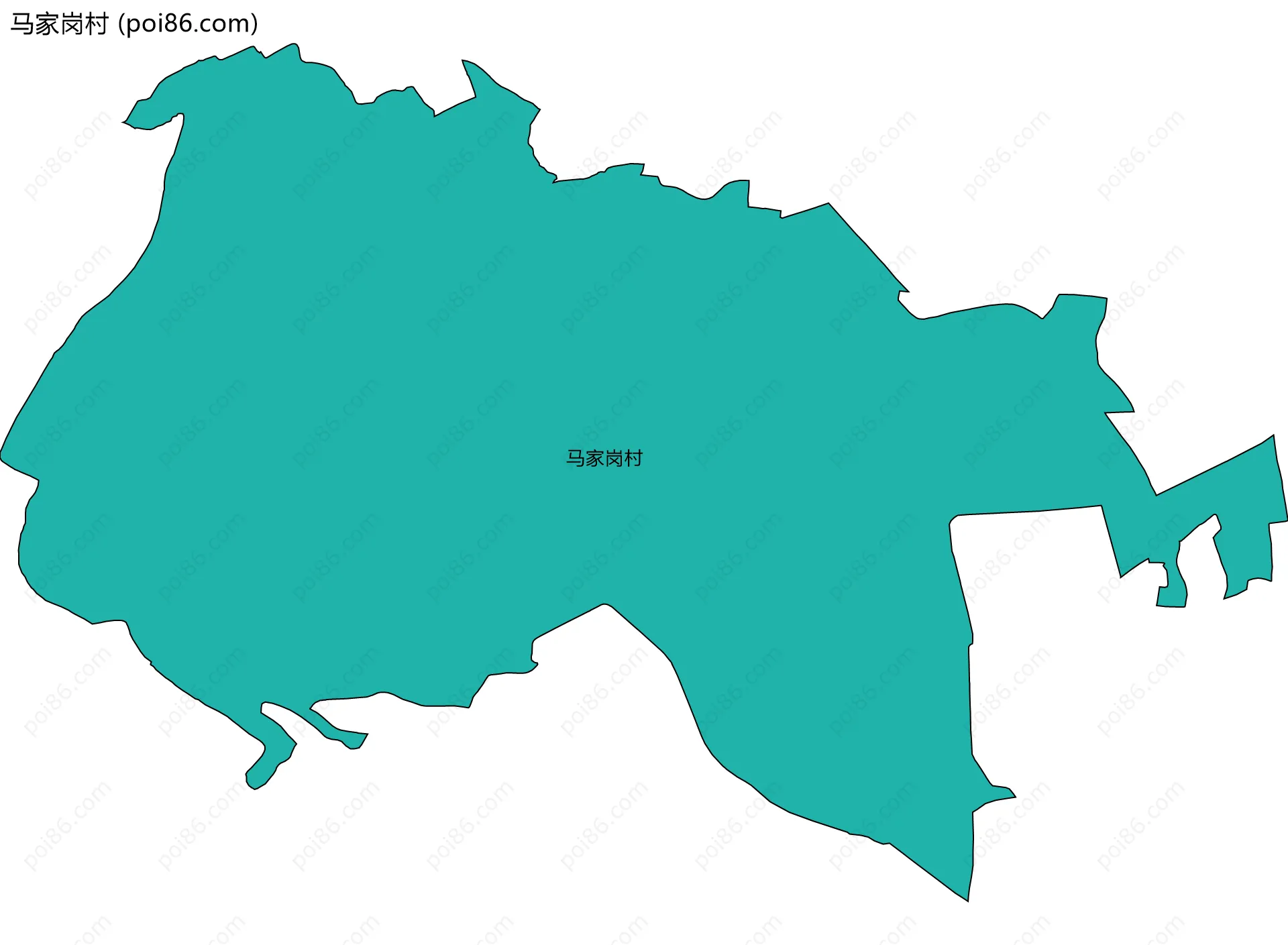 马家岗村边界地图