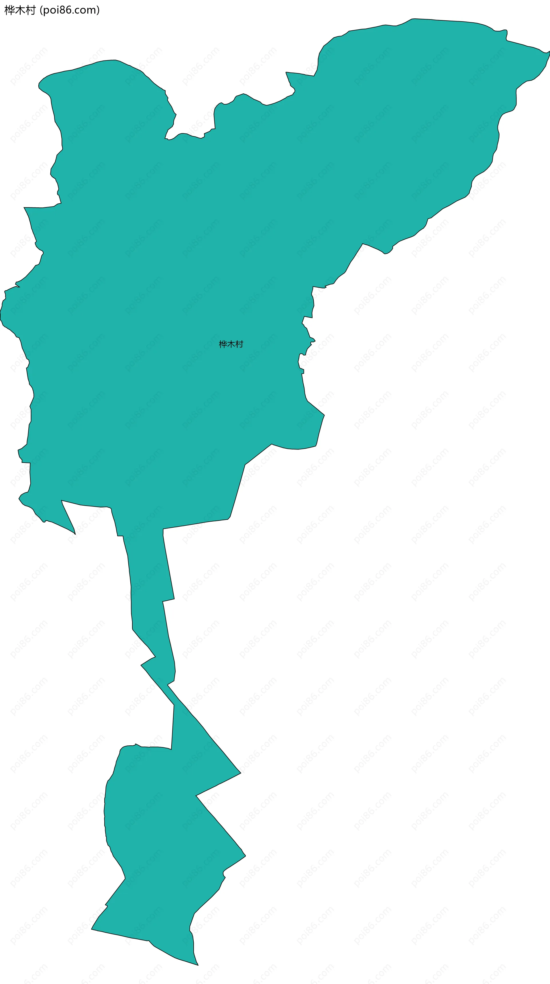 桦木村边界地图