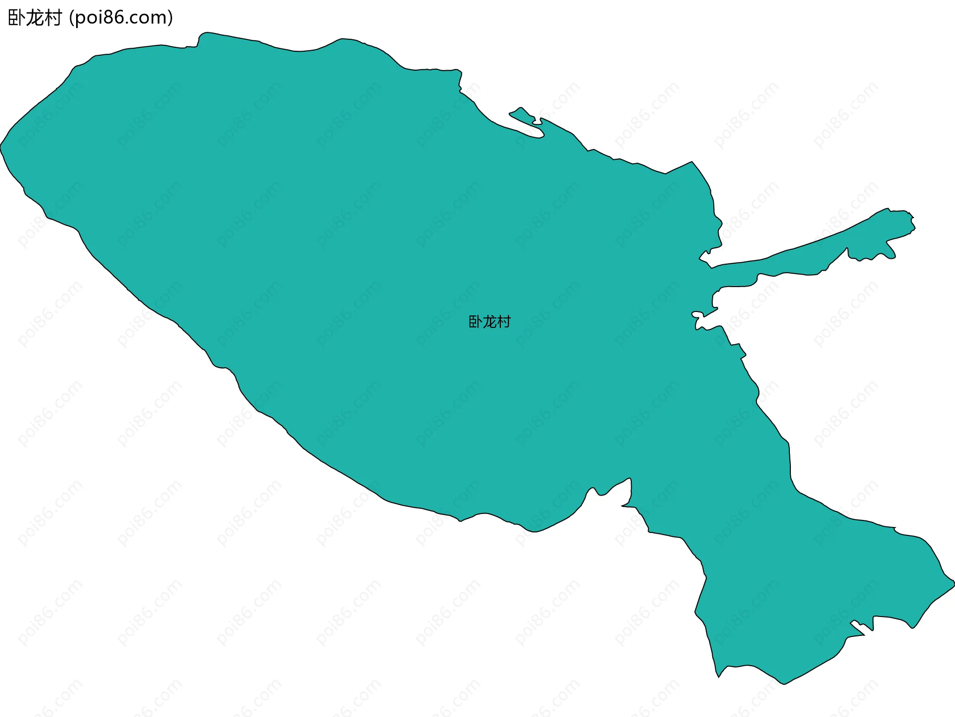 卧龙村边界地图