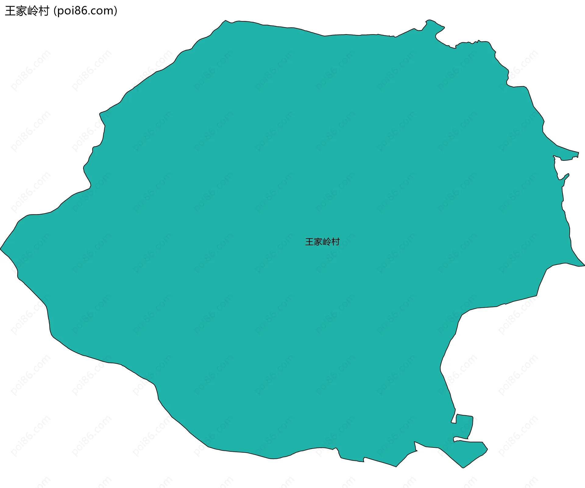 王家岭村边界地图