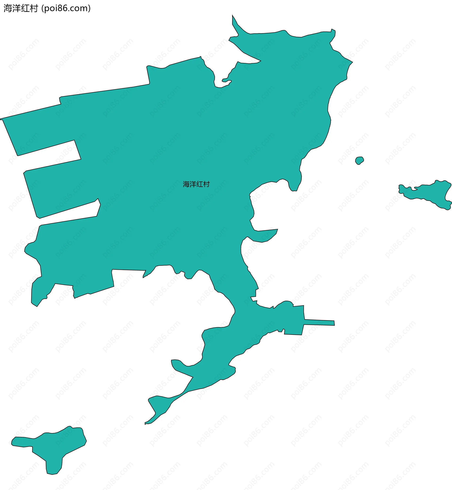 海洋红村边界地图