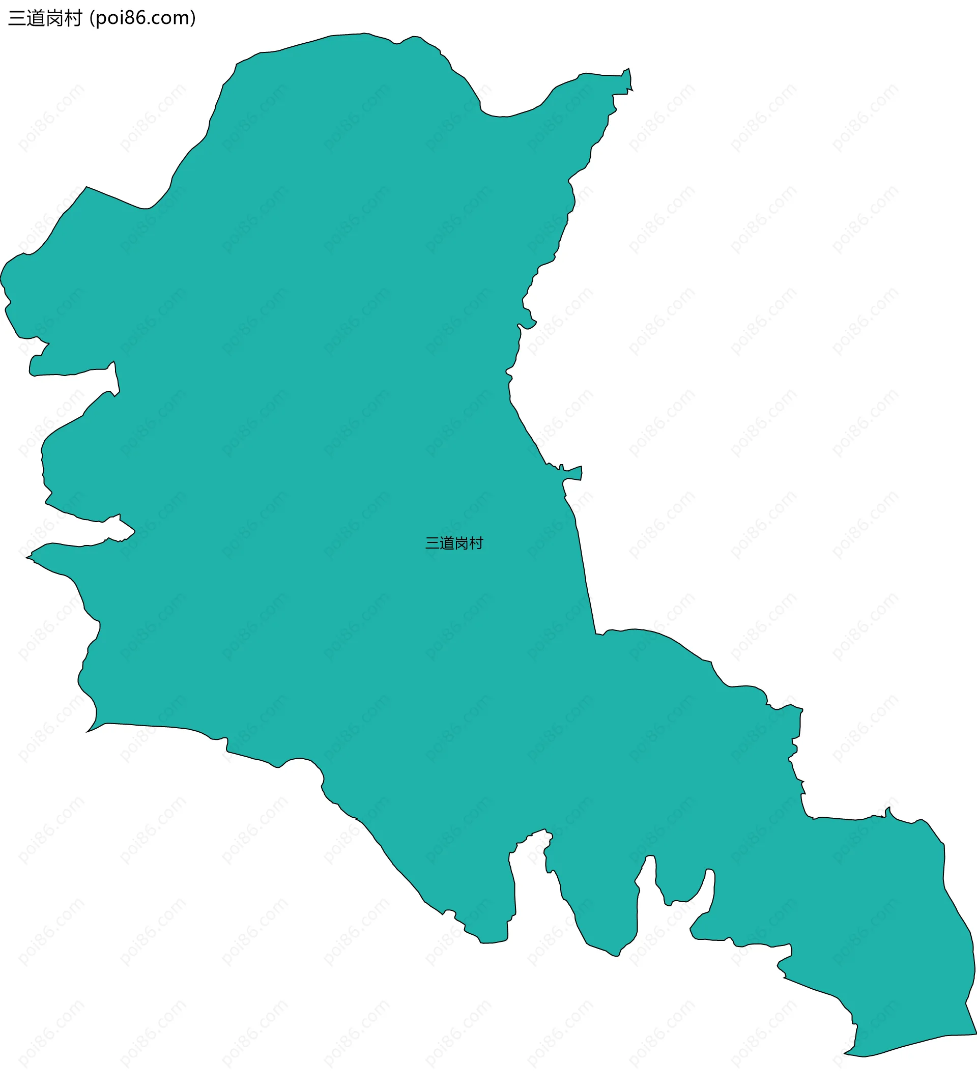 三道岗村边界地图