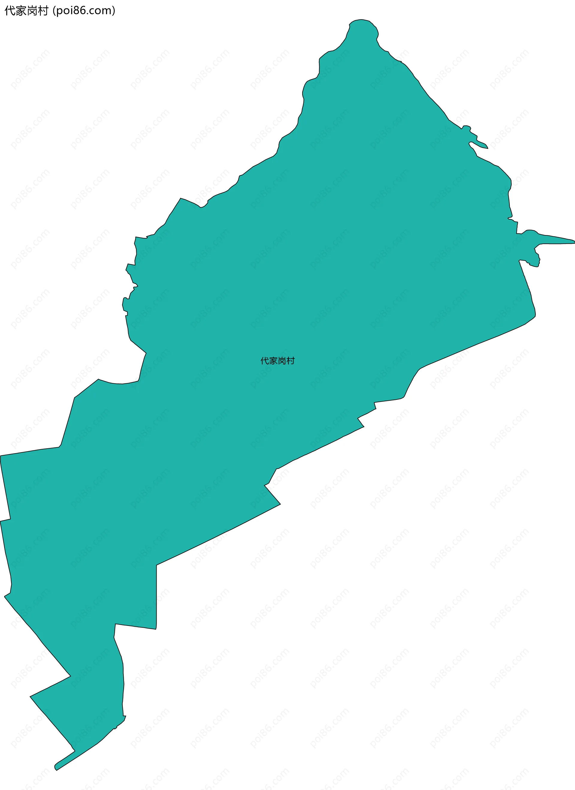 代家岗村边界地图