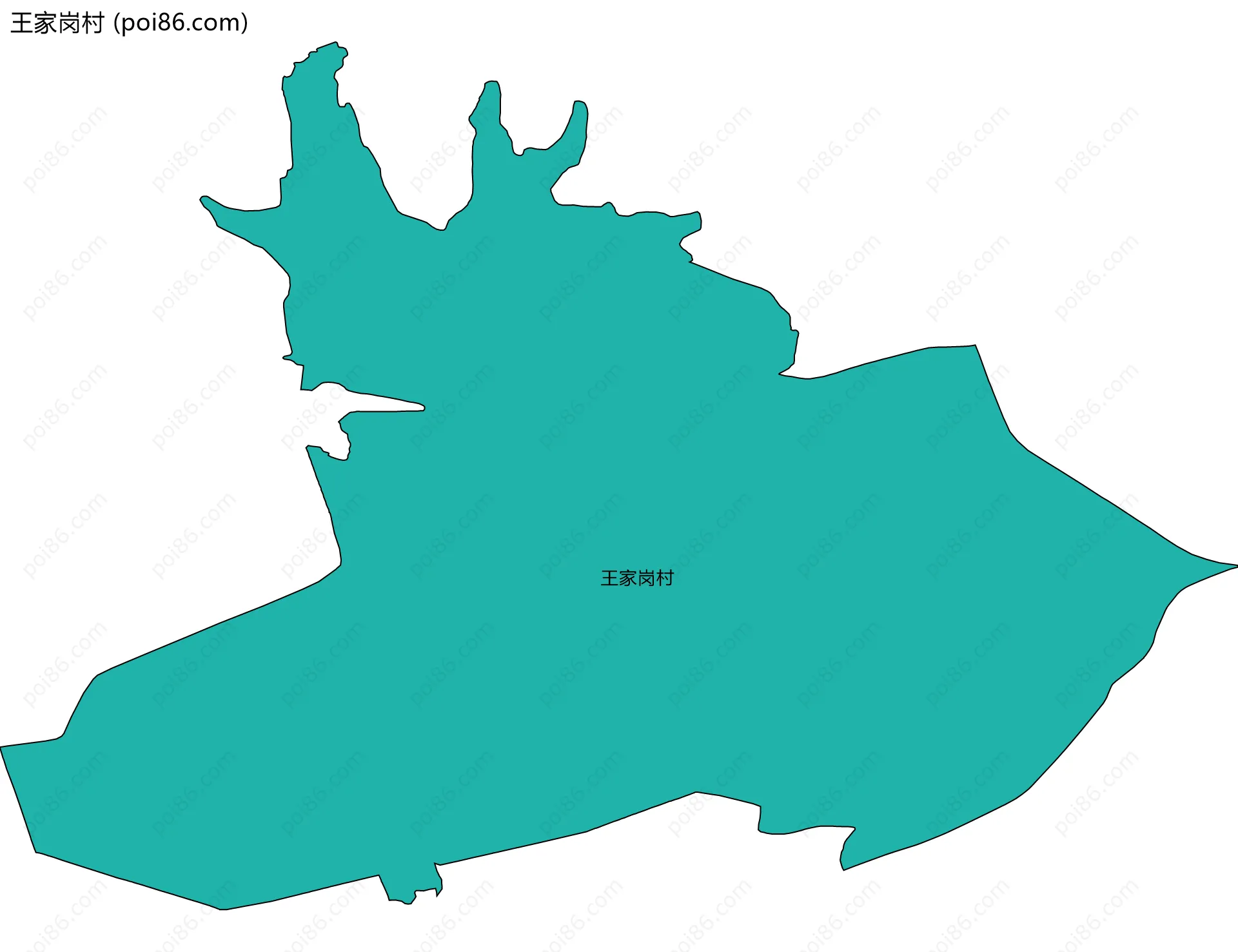 王家岗村边界地图