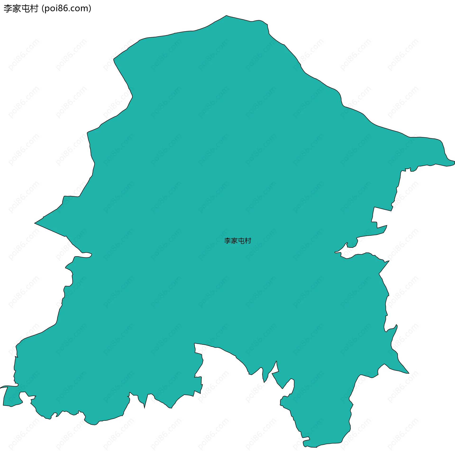 李家屯村边界地图