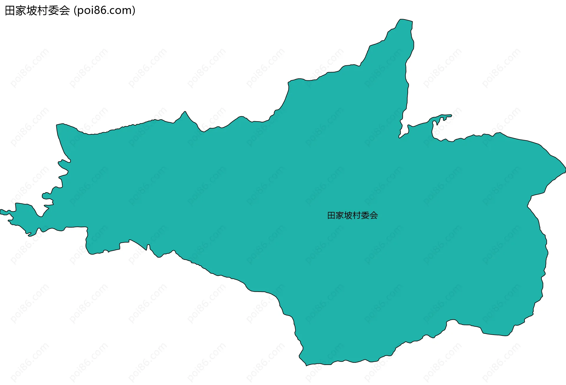 田家坡村委会边界地图