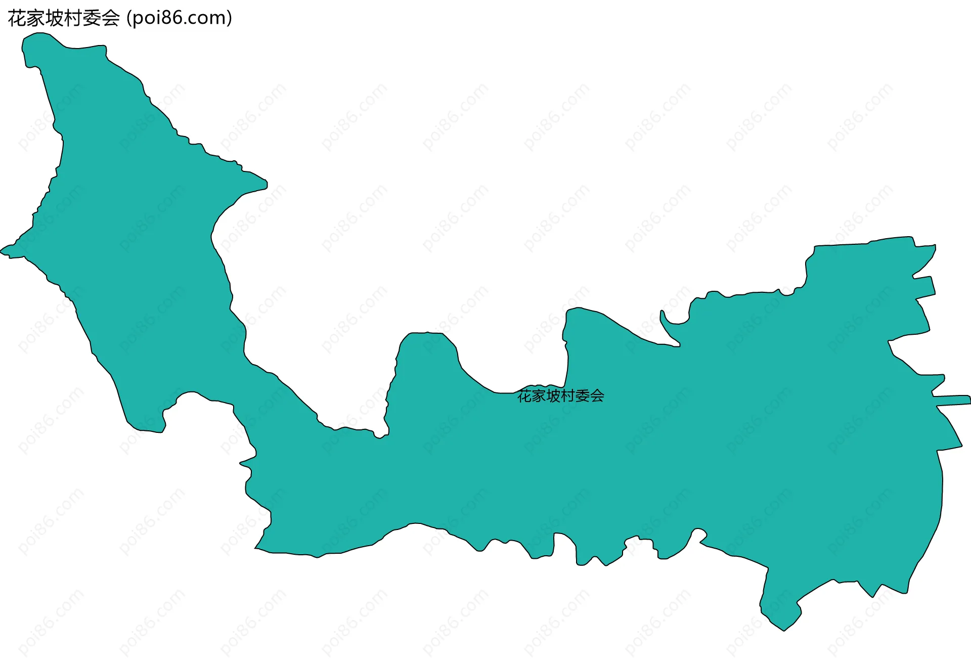 花家坡村委会边界地图