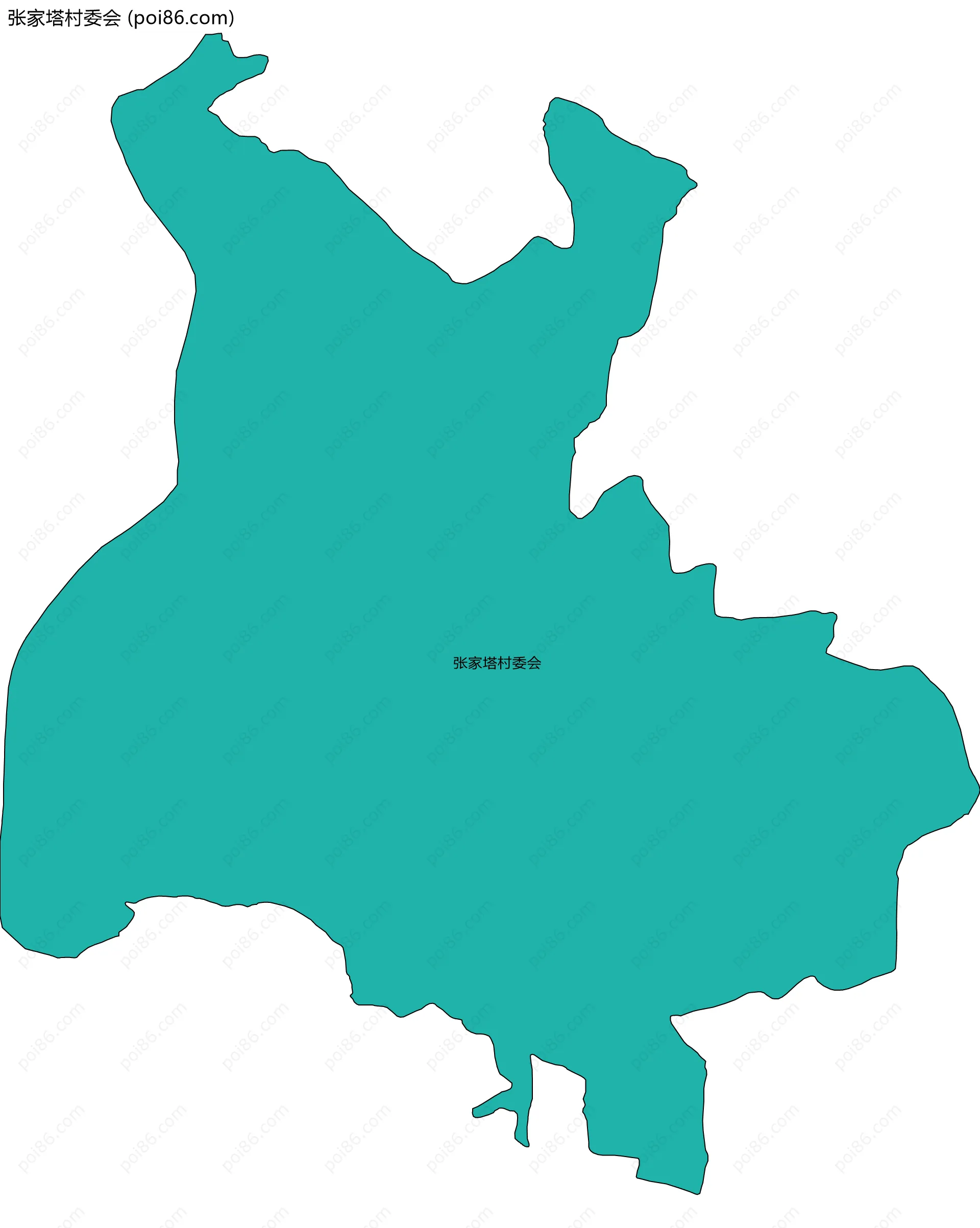 张家塔村委会边界地图