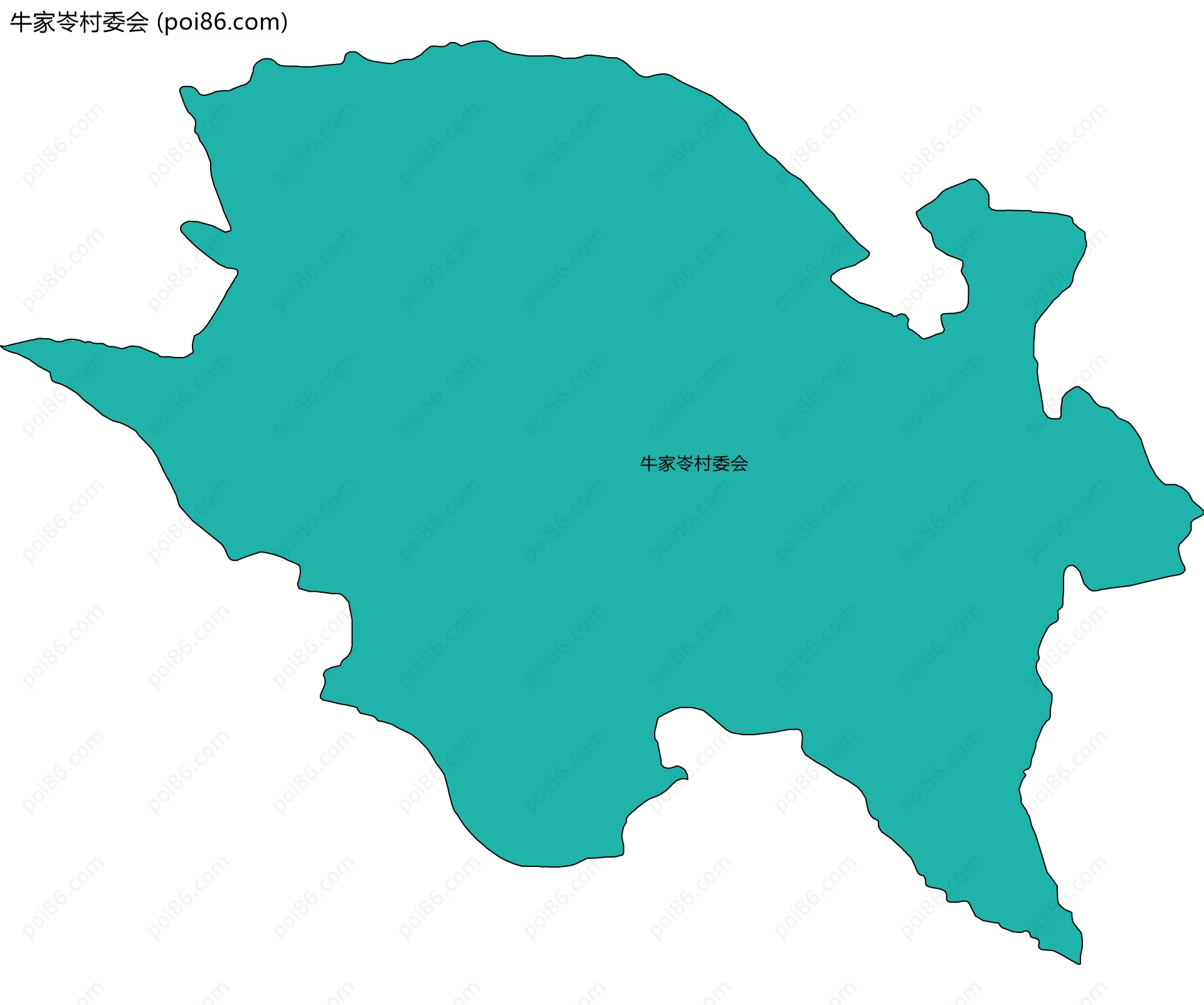 牛家岺村委会边界地图