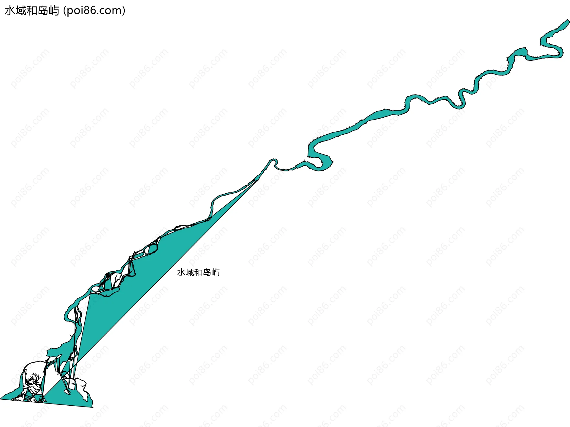 水域和岛屿边界地图(五级行政区划)