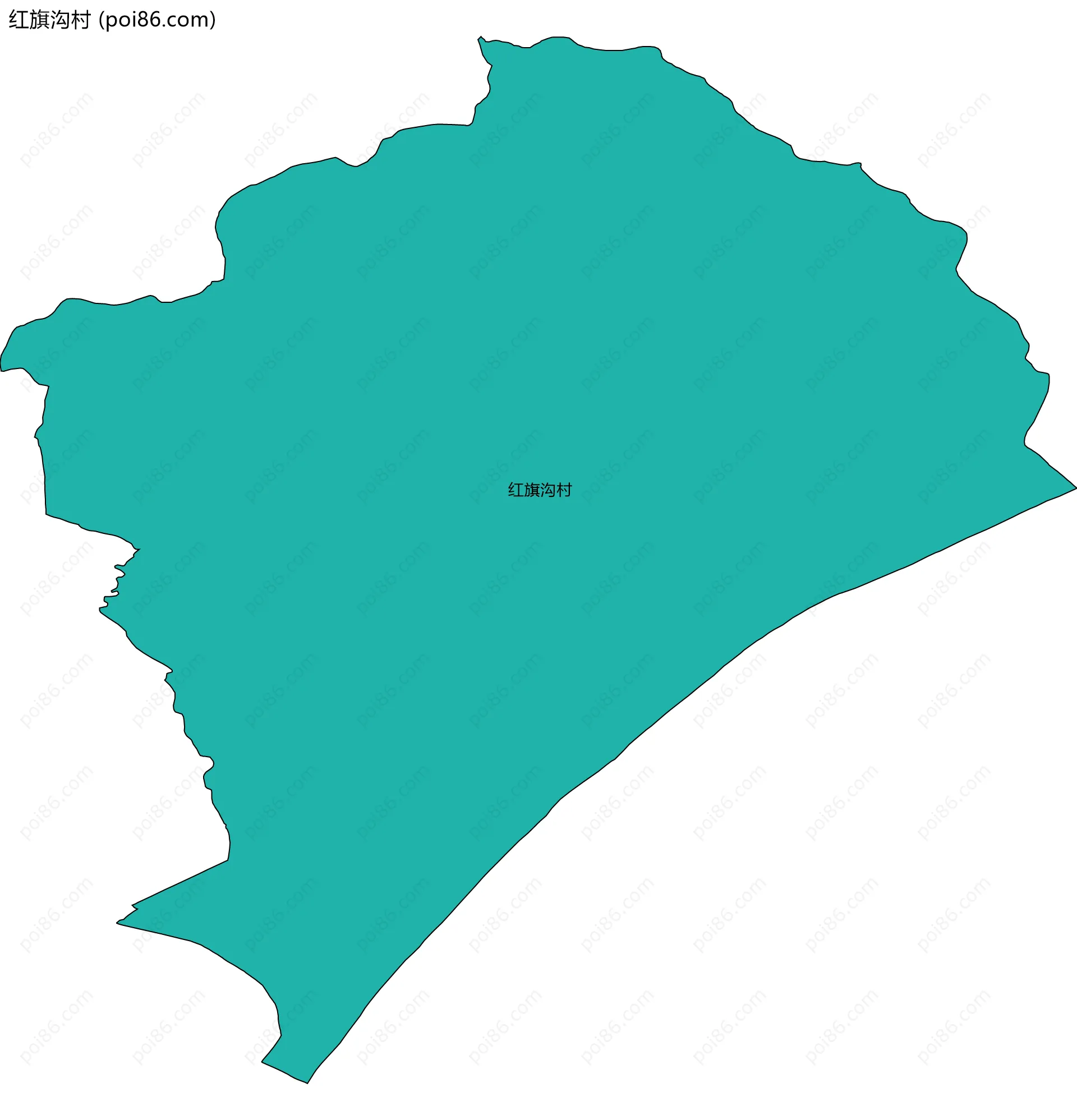 红旗沟村边界地图