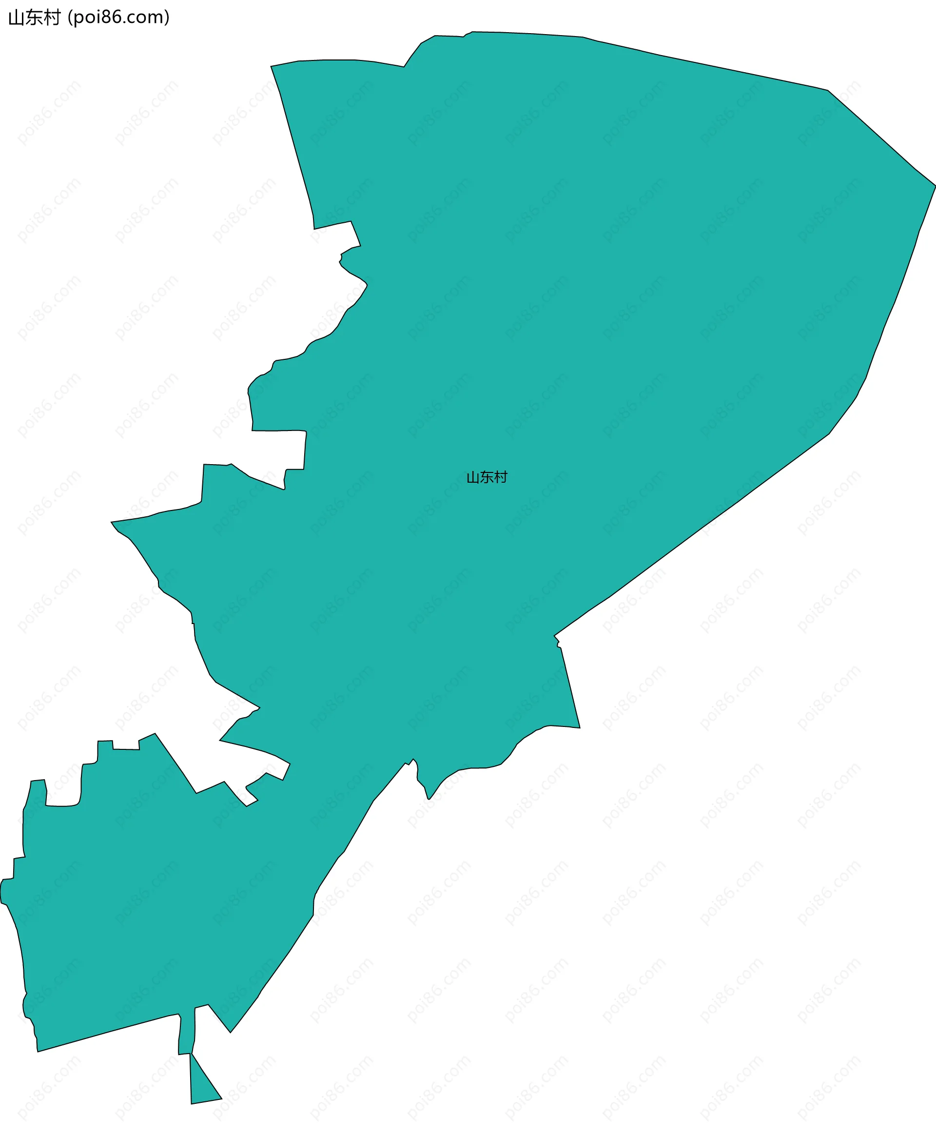 山东村边界地图