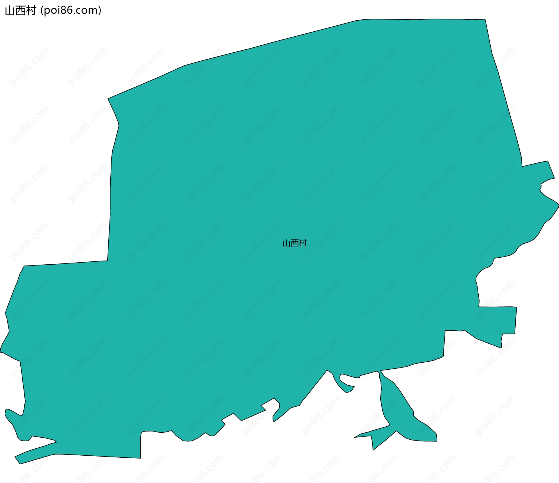 山西村边界地图