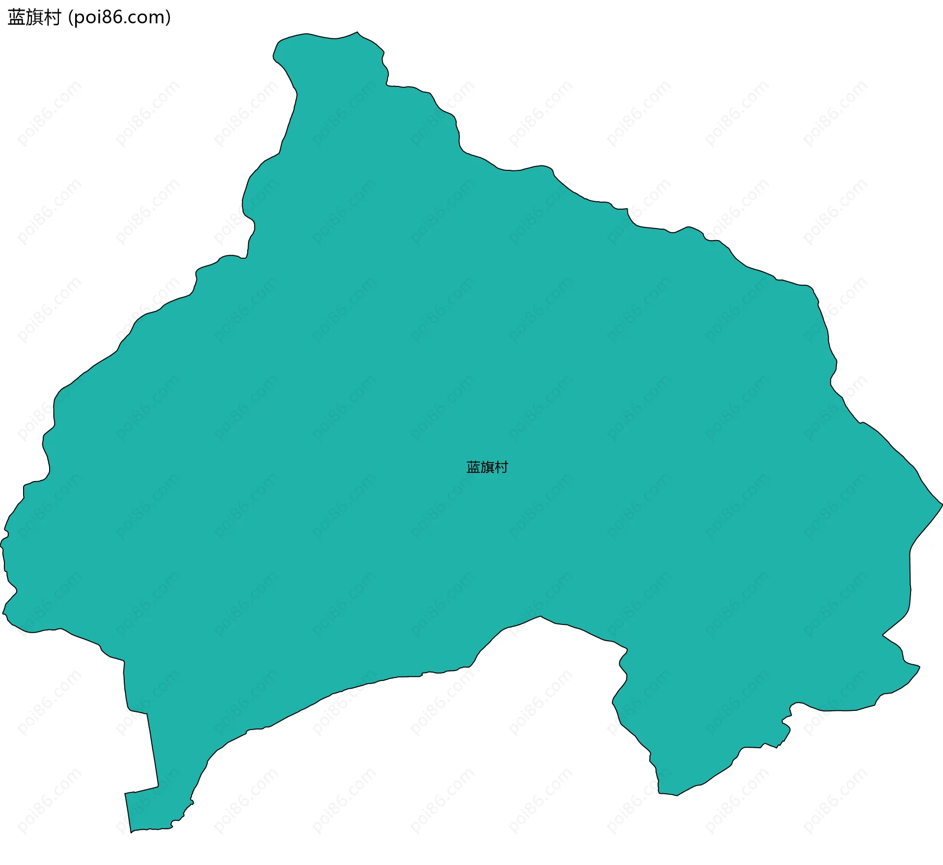 蓝旗村边界地图