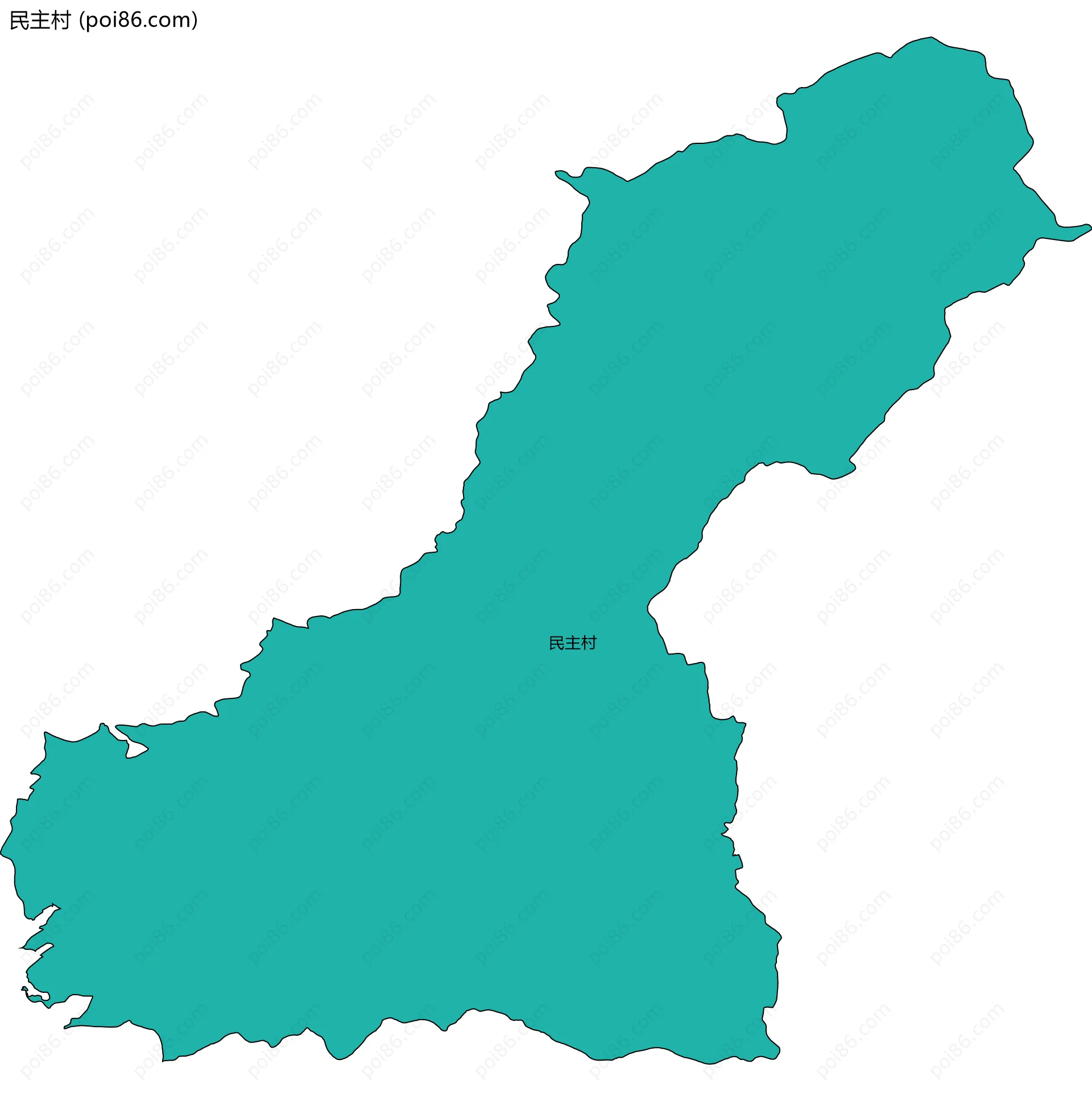 民主村边界地图