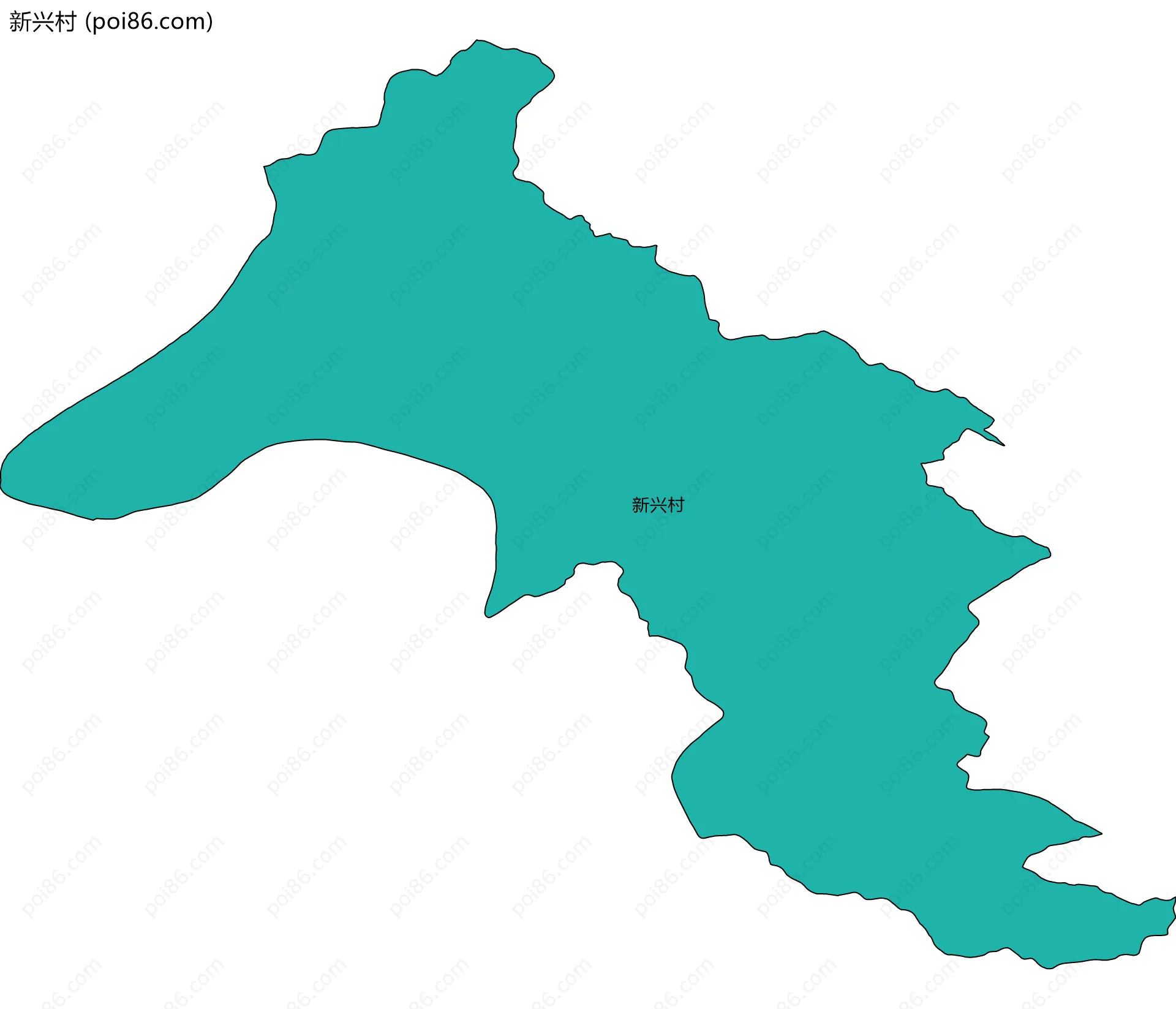 新兴村边界地图