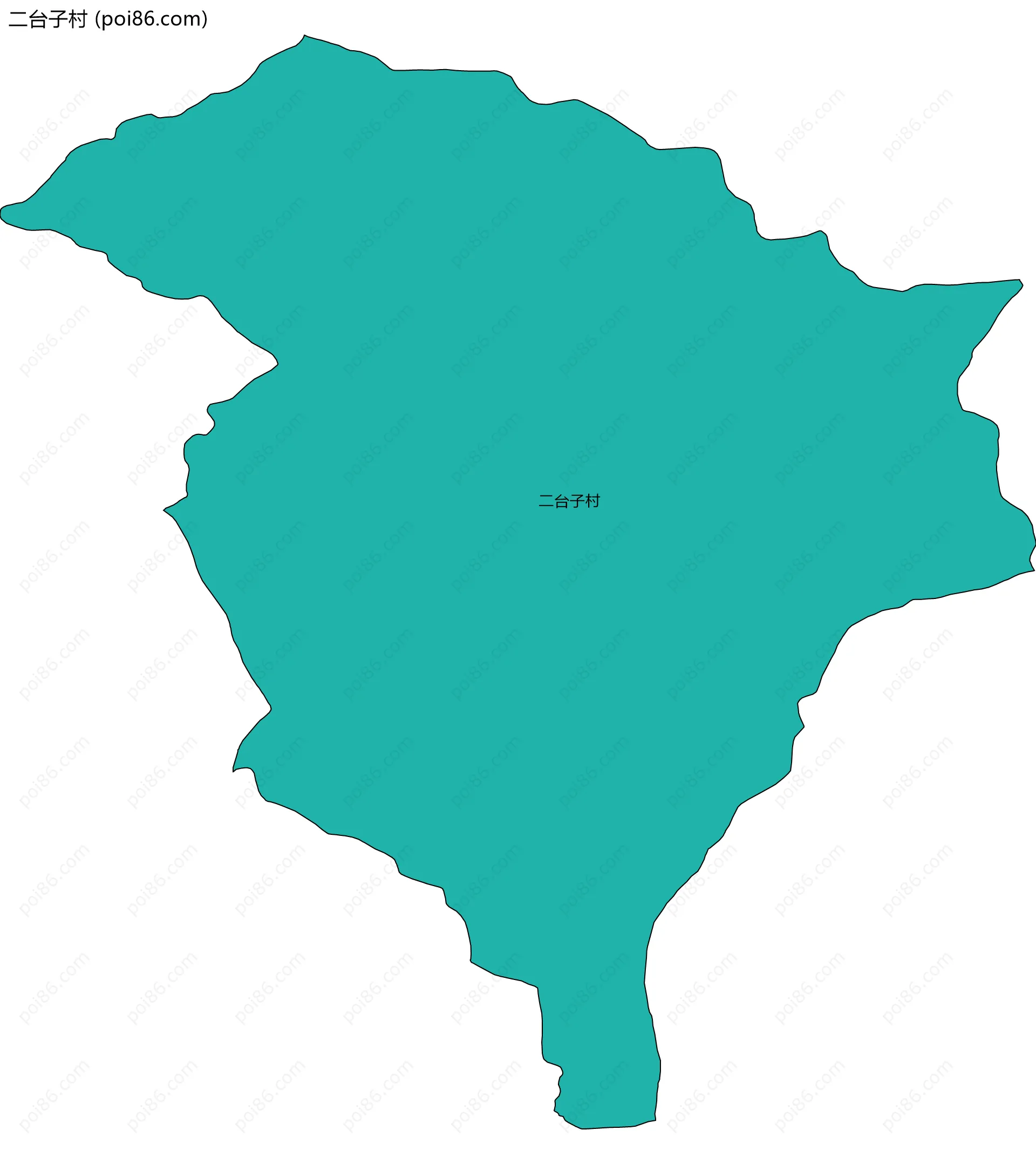 二台子村边界地图